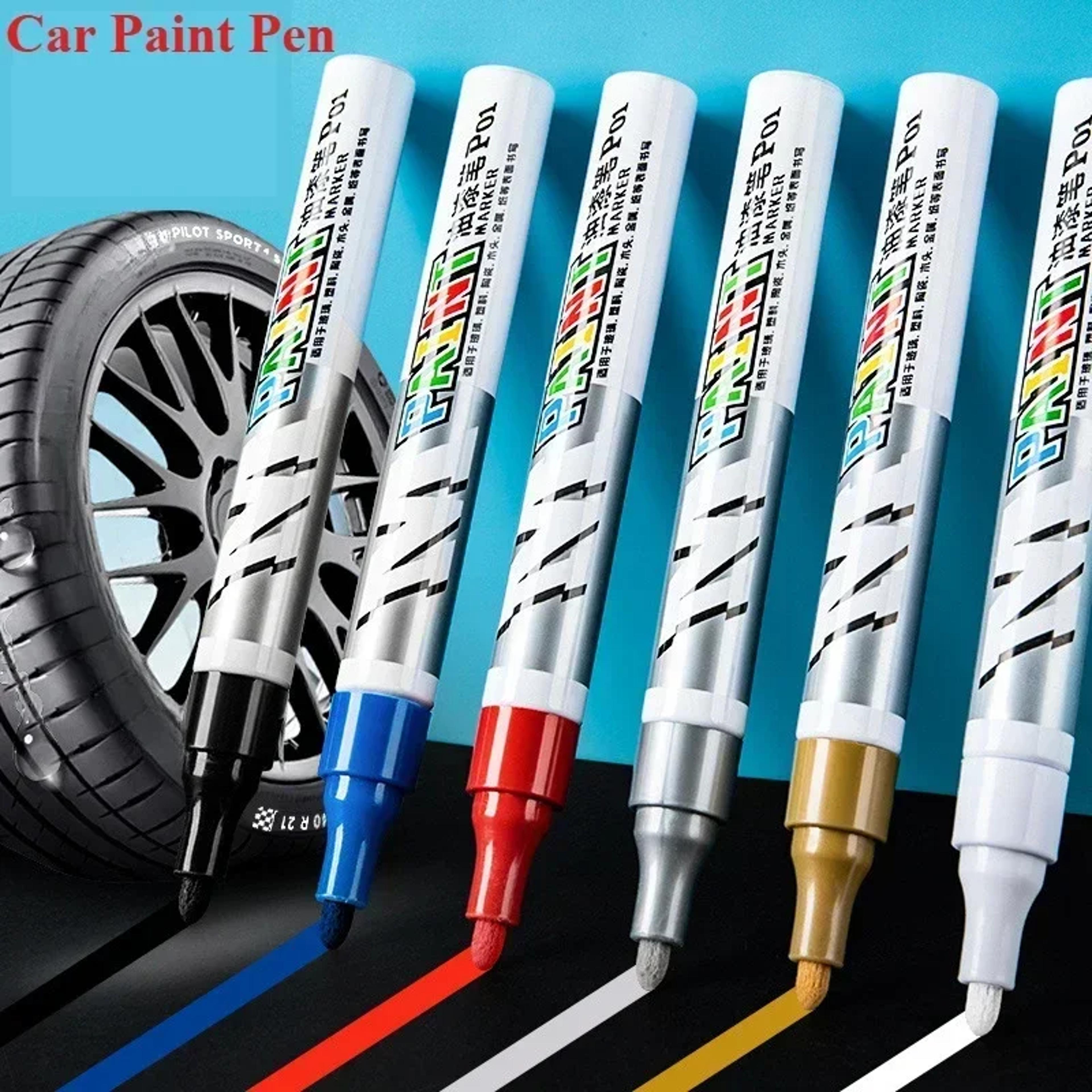 waterproof car paint marker pen, scratch repair brush pen, automotive tire tread care, touch up paint for car