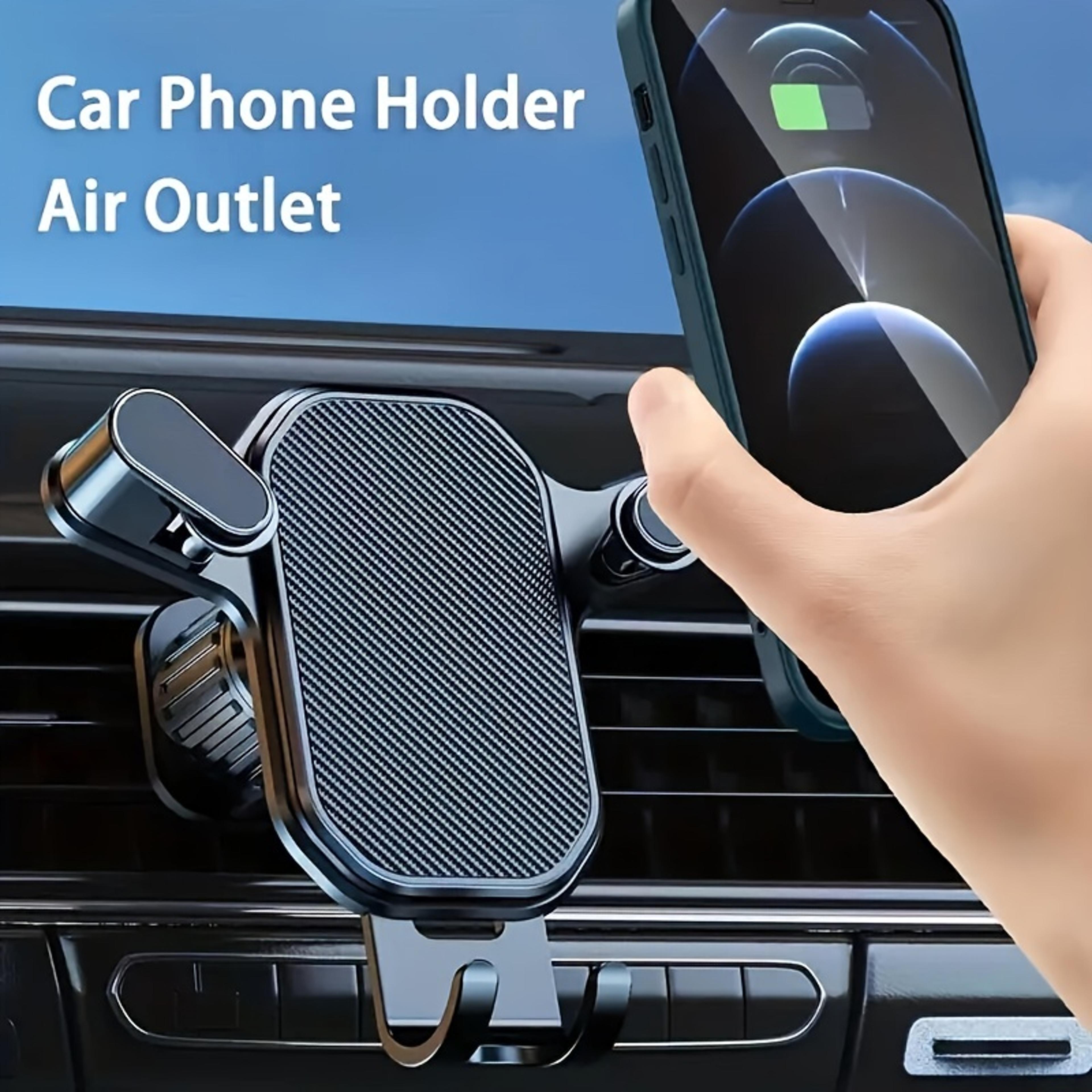 air vent car phone holder, mobile cell stand, secure clip mount for smartphone gps support, fits phones