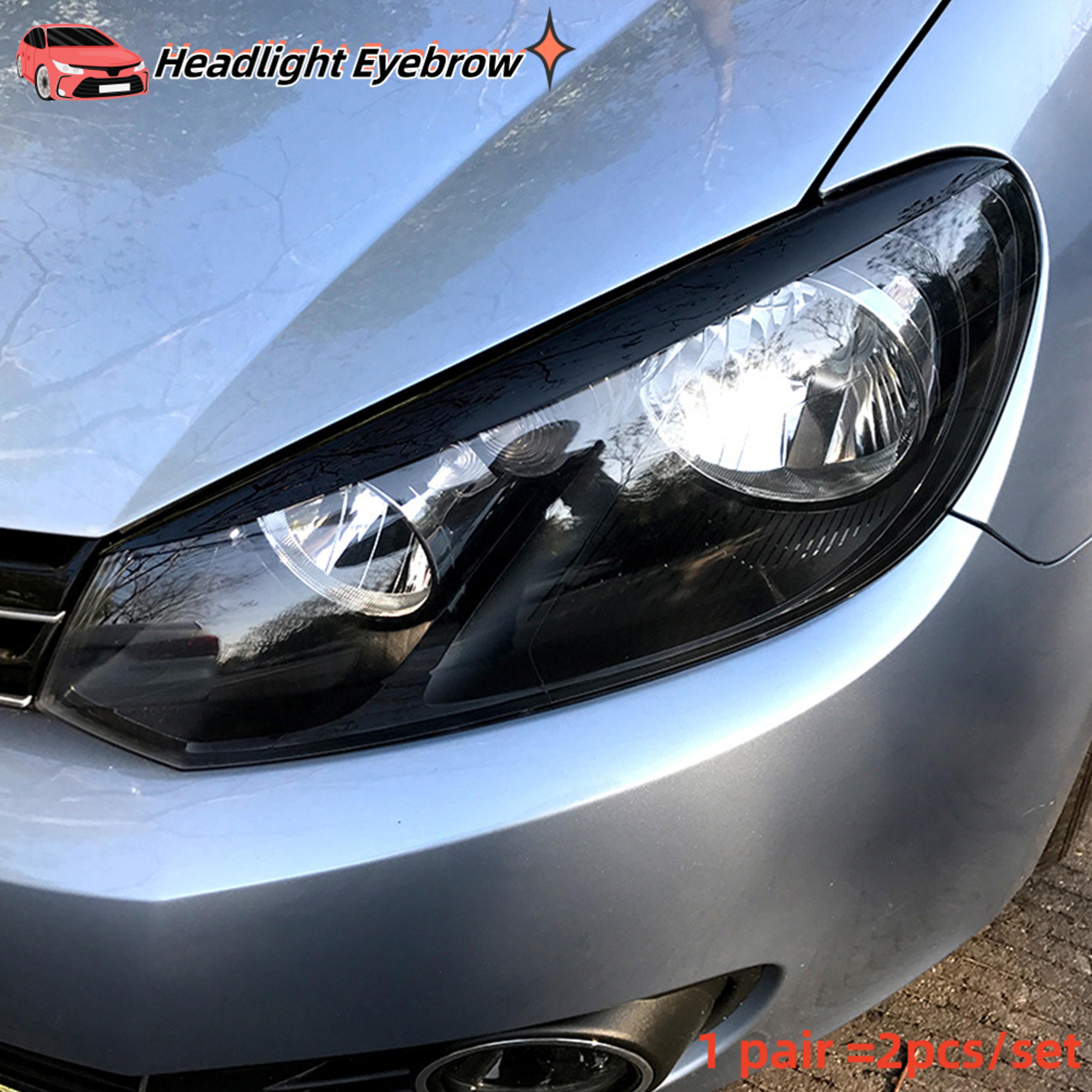 volkswagen vw golf head light eyelids, abs eyebrow cover trim, car headlight decoration stickers