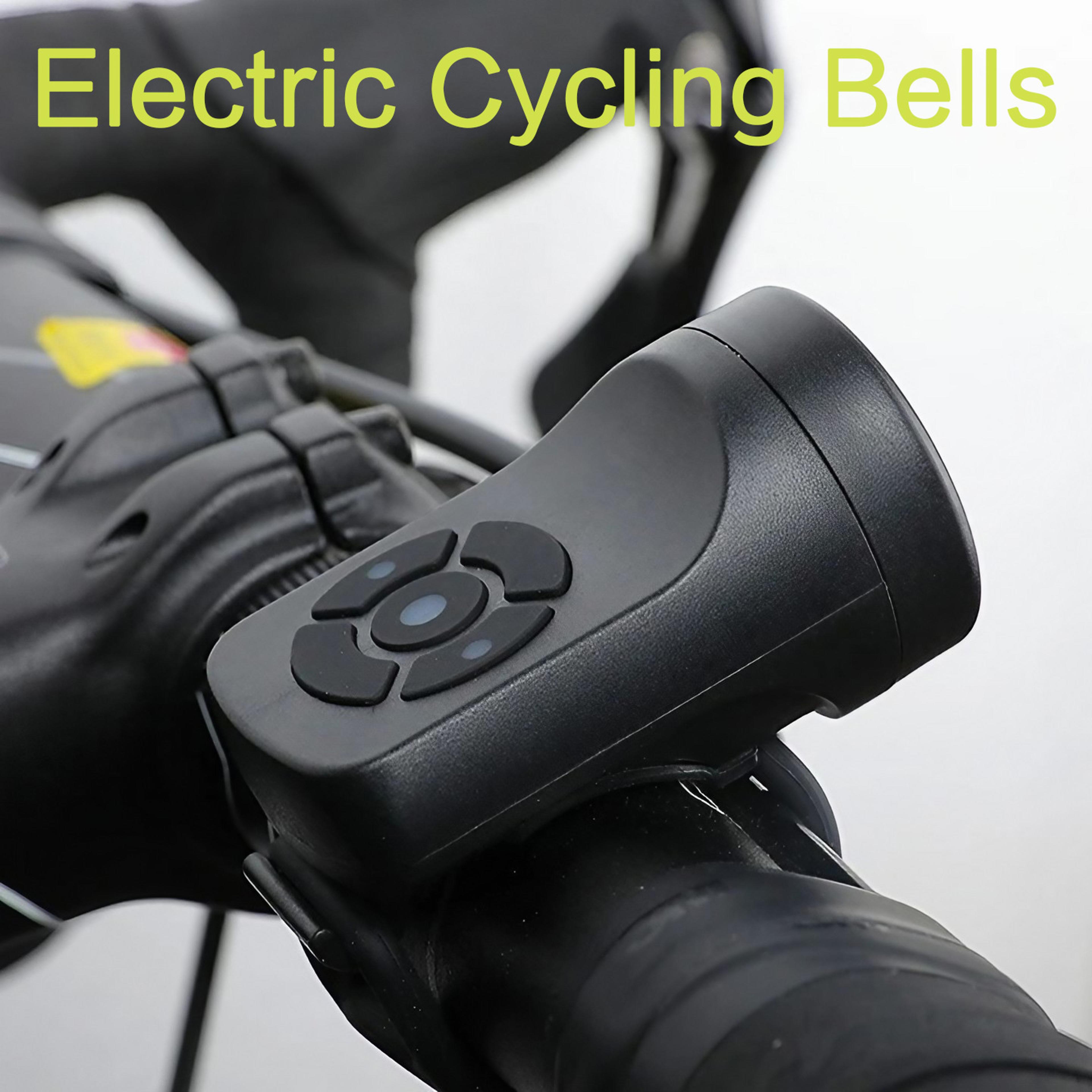 usb rechargeable bicycle electric horn, black abs cycling bell, super loud riding speaker, bike safety gear
