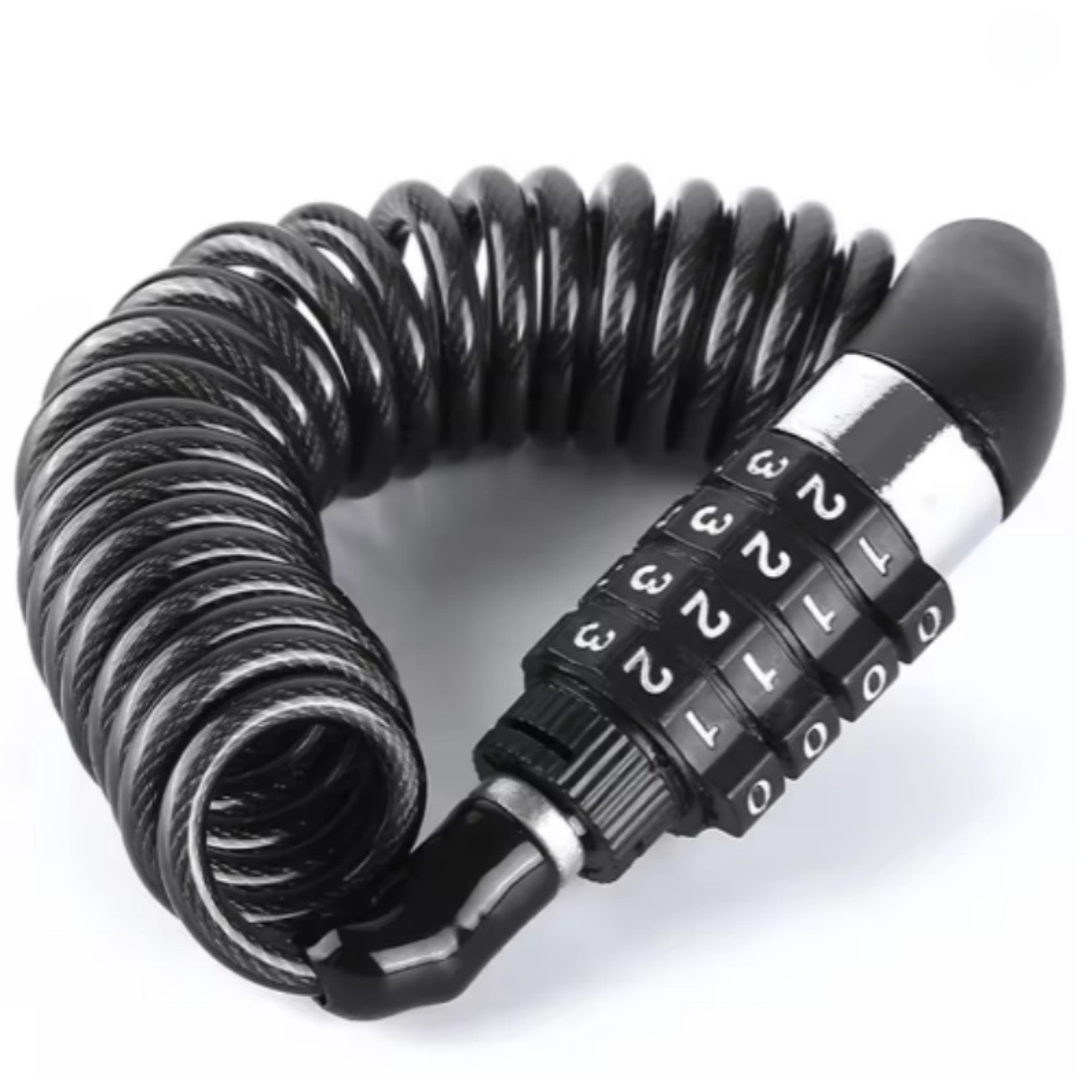 steel cable bicycle lock, combination number chain, digit security password, anti theft bike accessory
