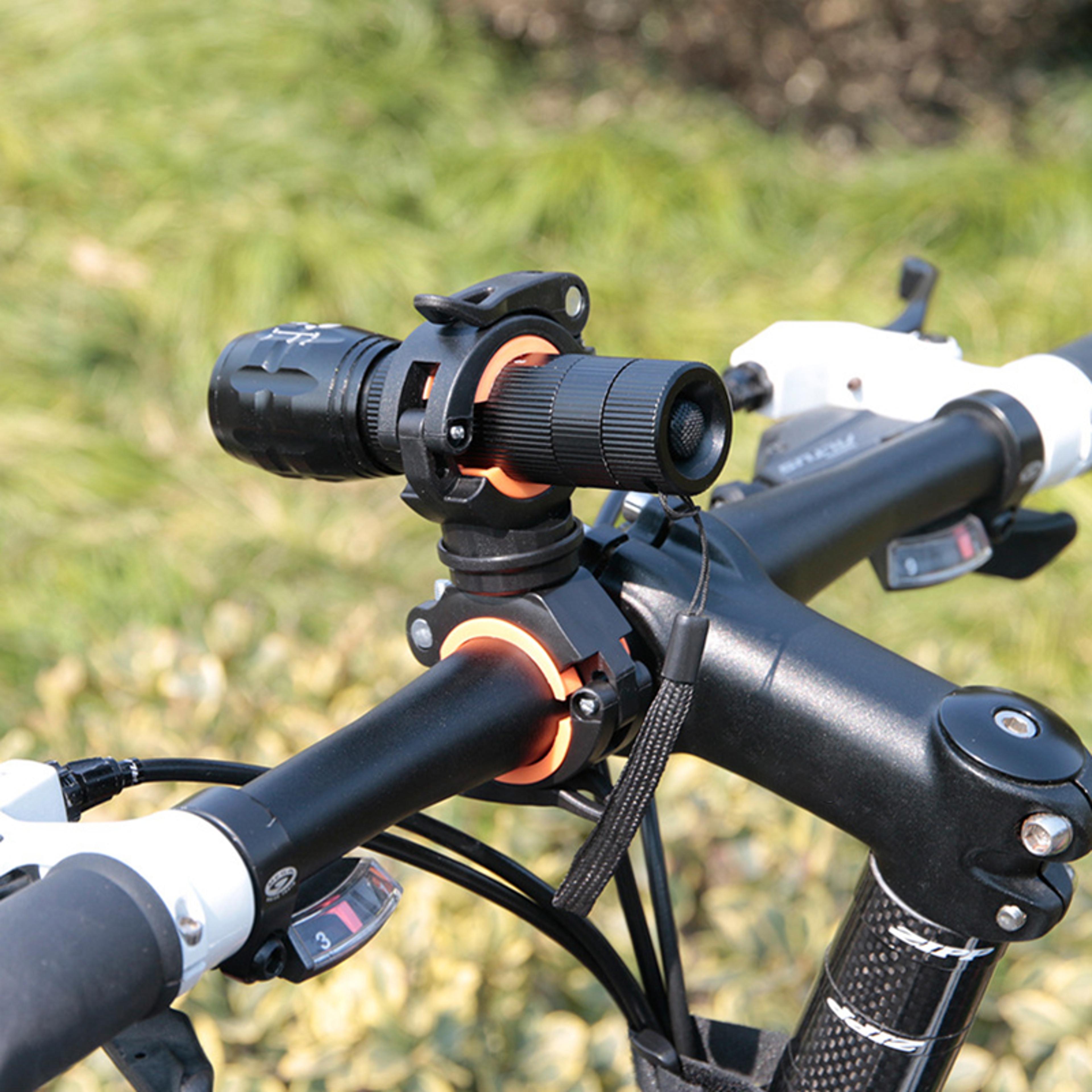 multifunctional rotatable bike light holder, mtb led flashlight bracket, road cycling mount accessory