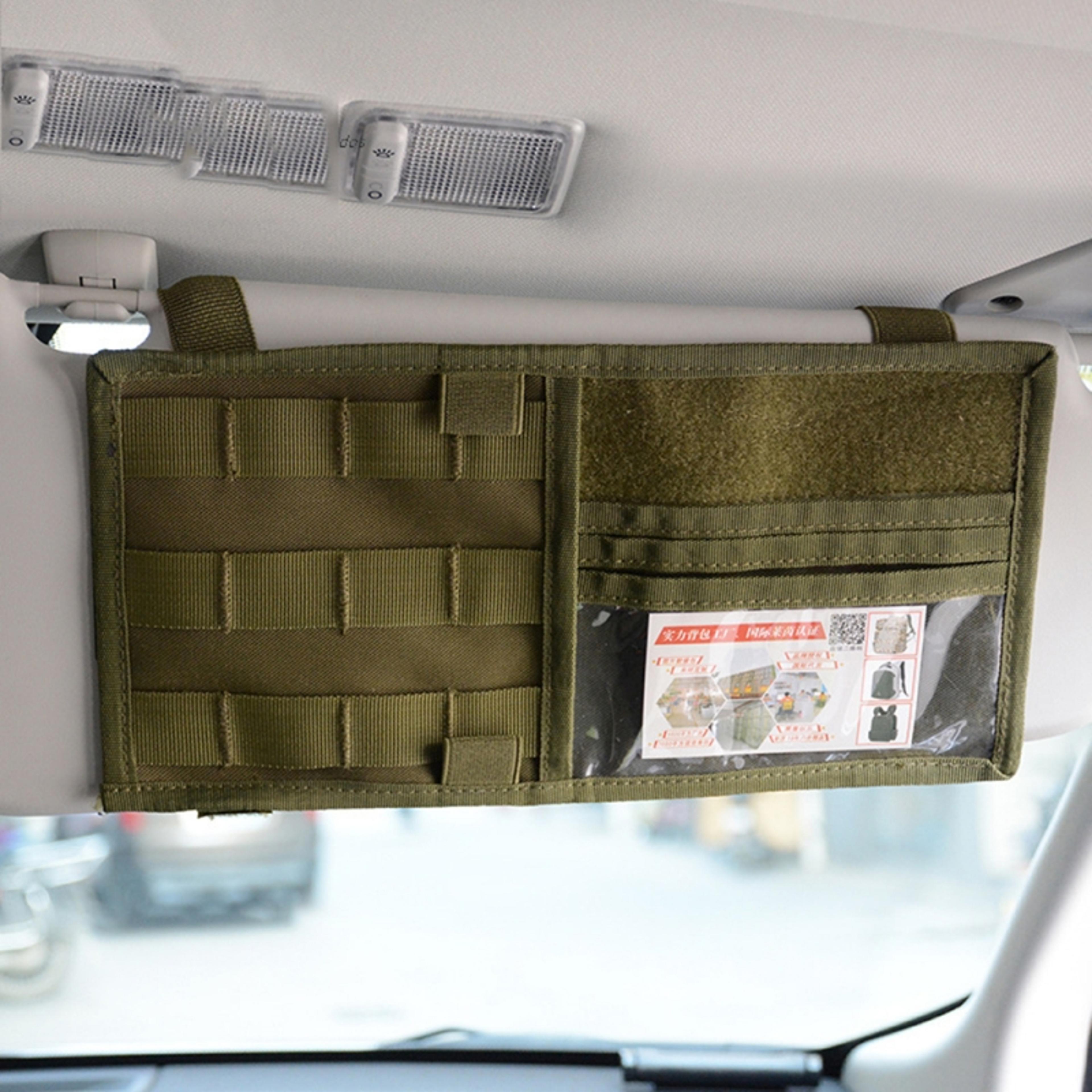 universal tactical molle organizer, army hunting car visor bag, auto sun visor accessory holder pouch