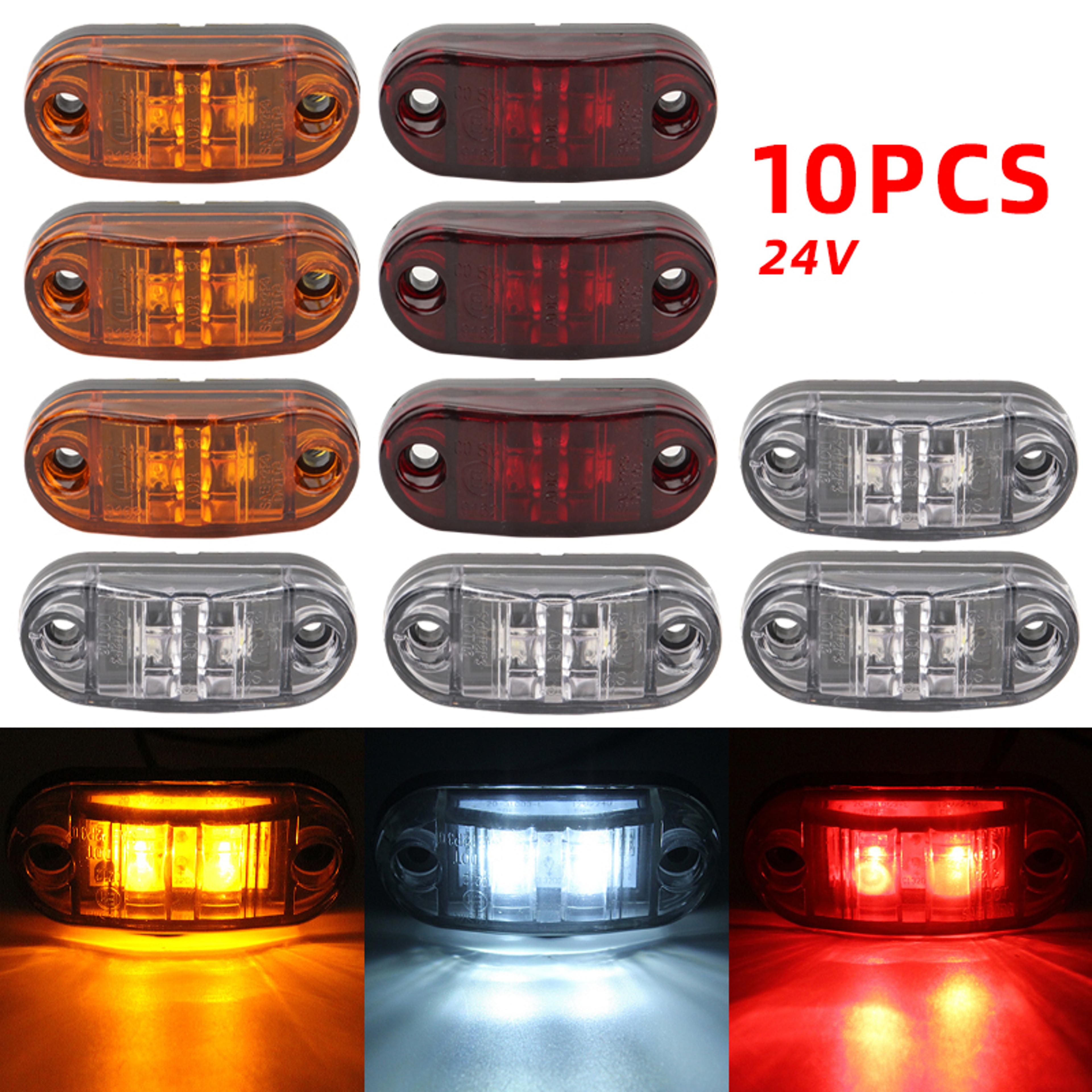 led trailer tail light, external warning lights for caravan van lorry truck, white amber red side clearance lamps
