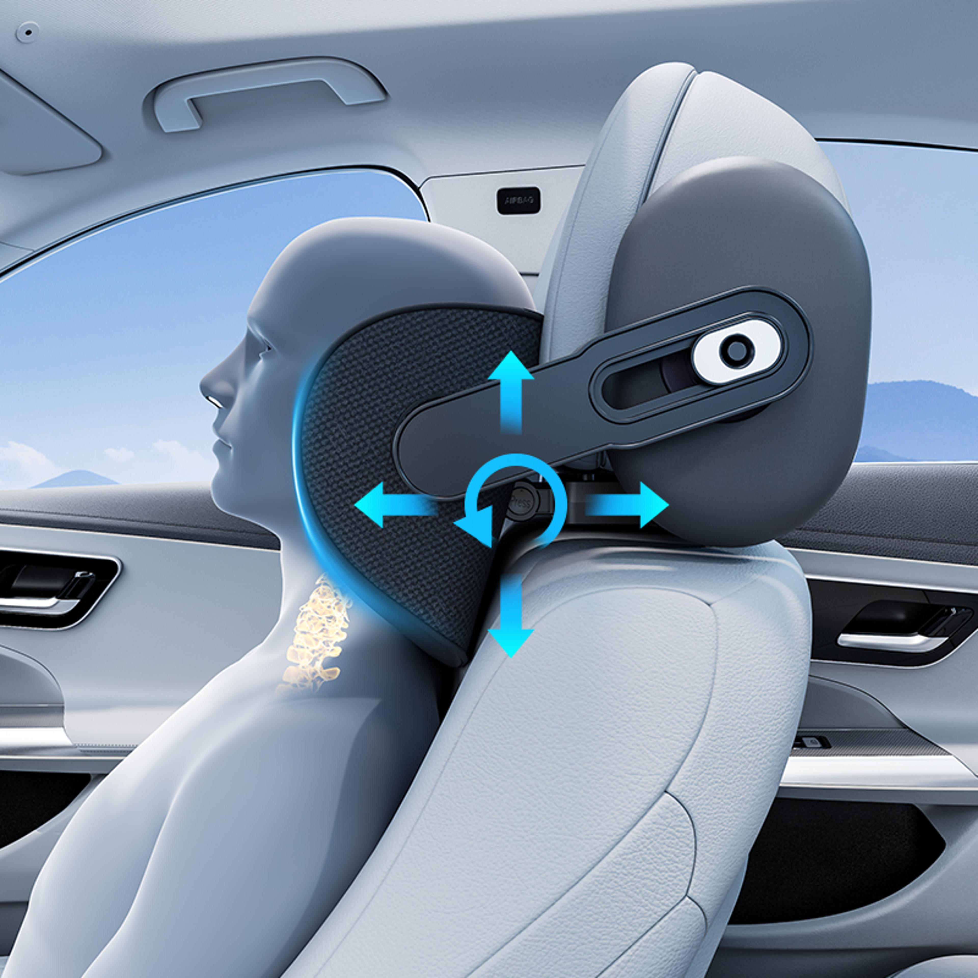 car headrest pillow with memory foam neck support and way adjustable side wings