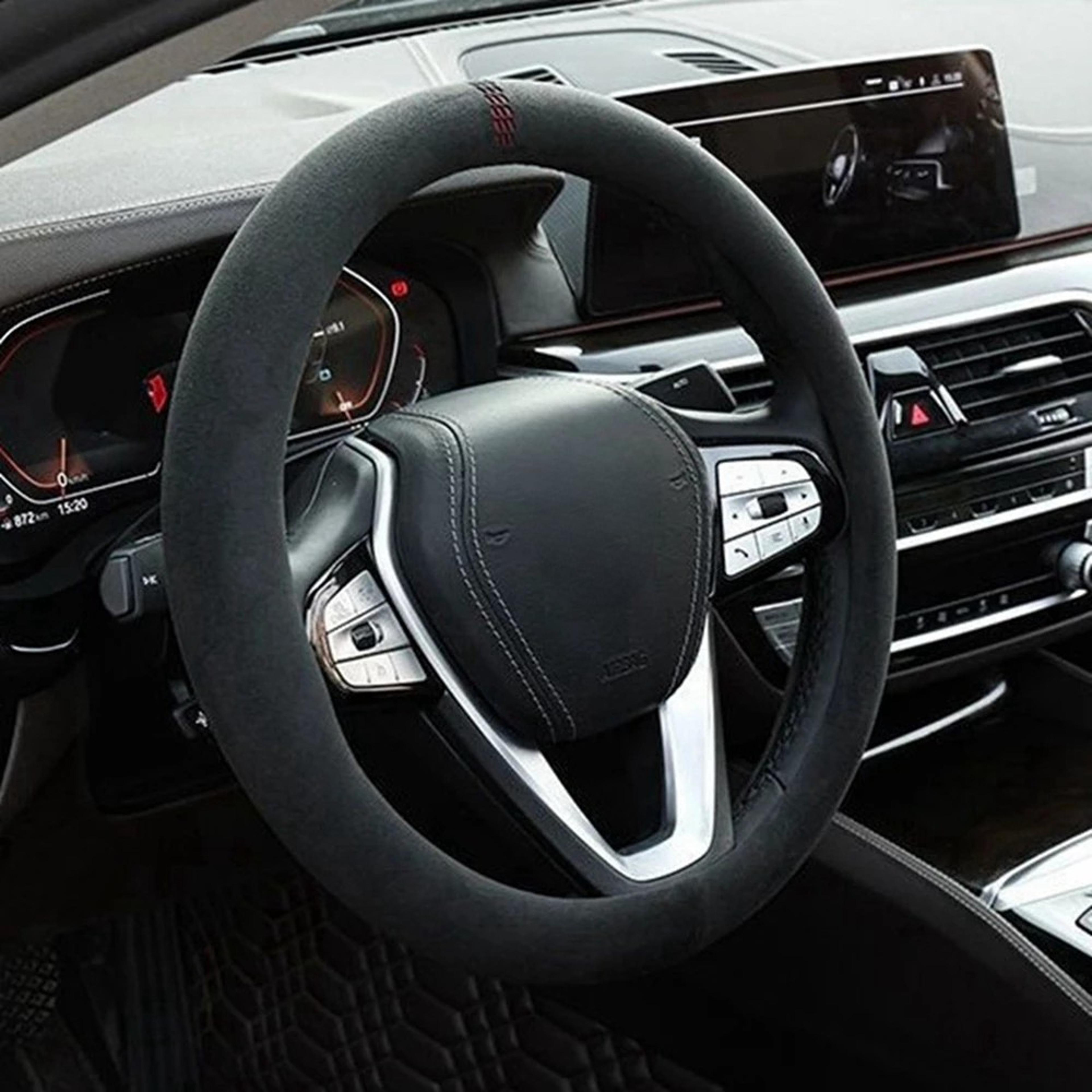 universal suede car steering wheel cover cowhide breathable wrap for steering wheels