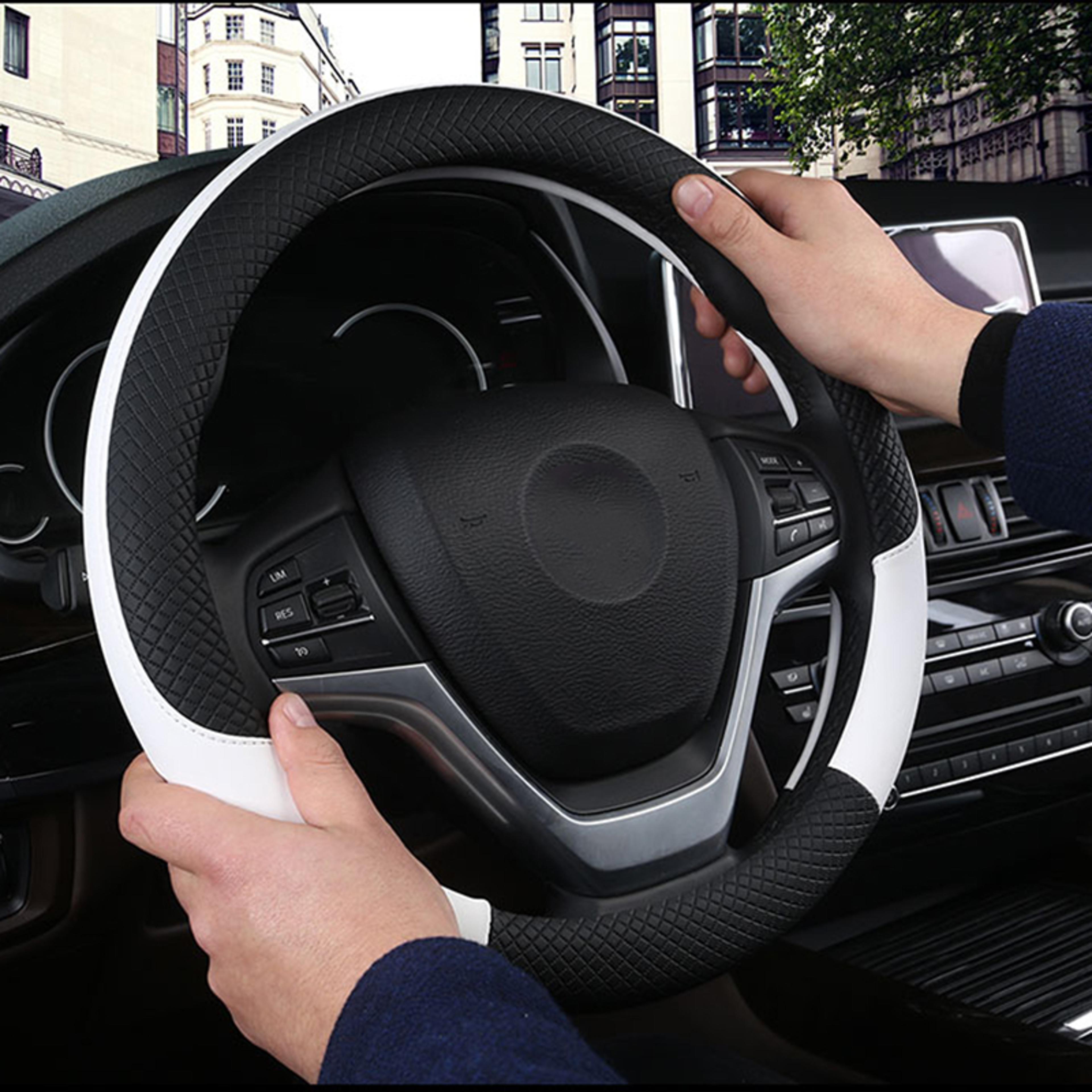 universal car steering wheel cover breathable faux leather anti slip grip protectors