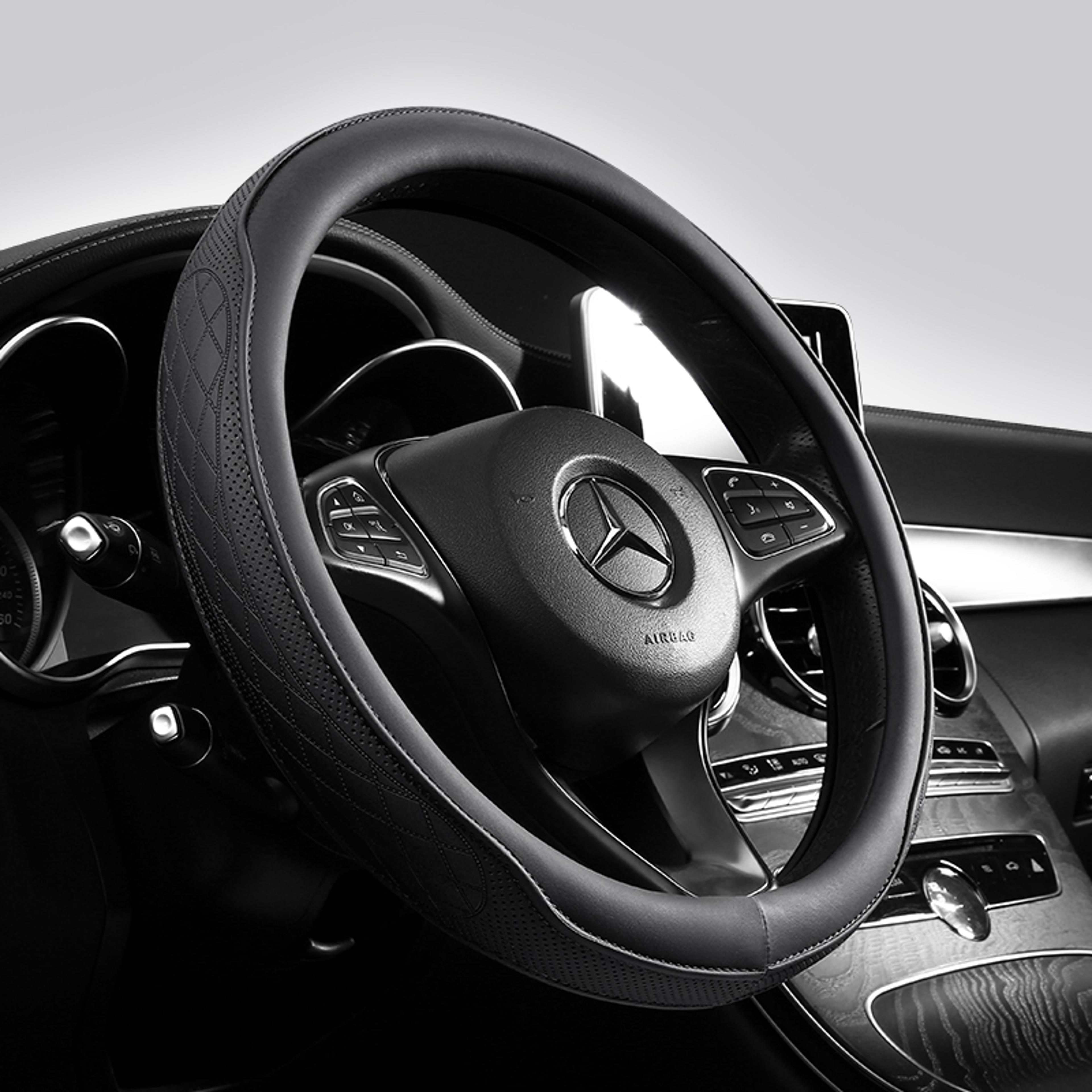 leather steering wheel cover non slip breathable universal car wheel cover