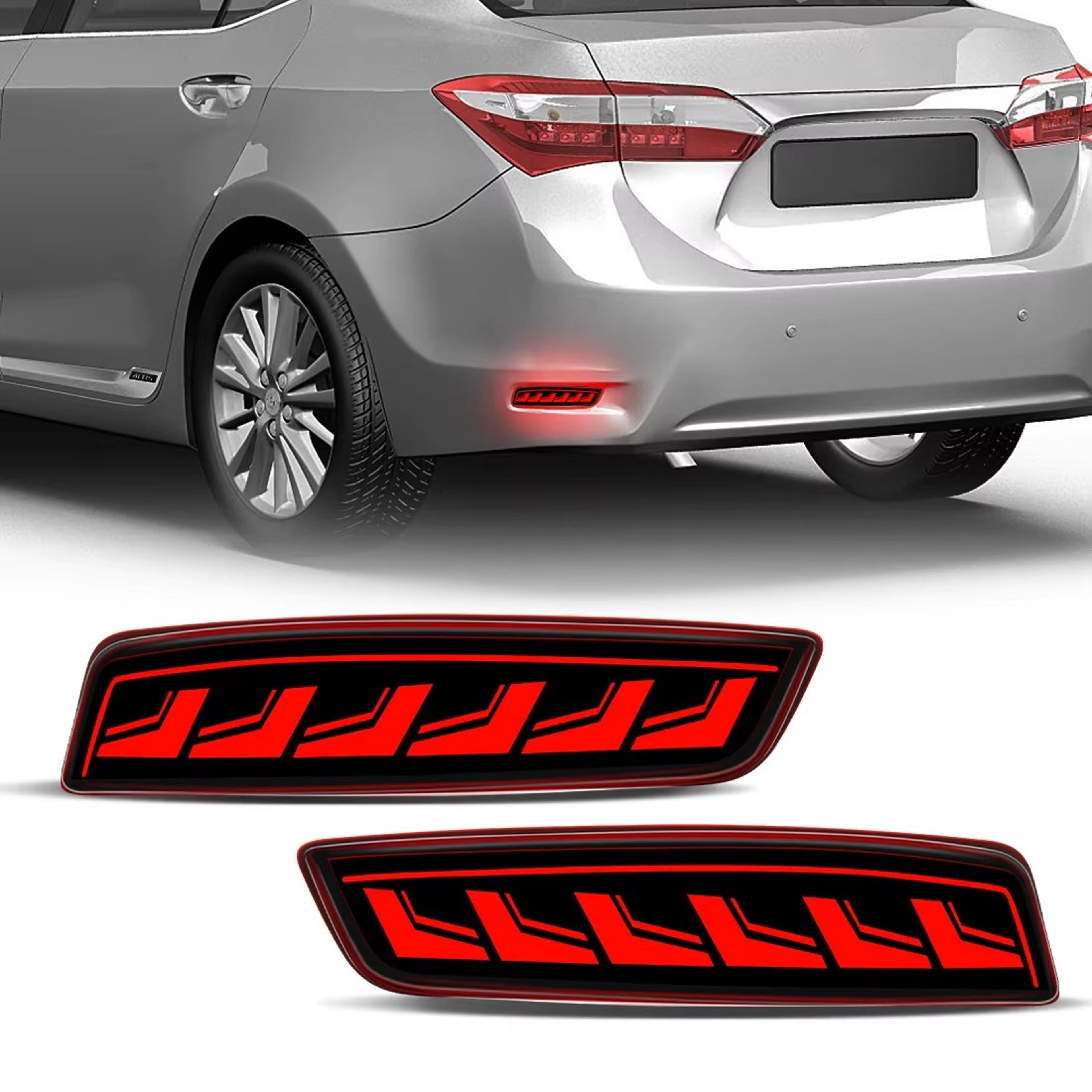 led bumper reflector lights with dynamic turn signal for toyota corolla altis & lexus