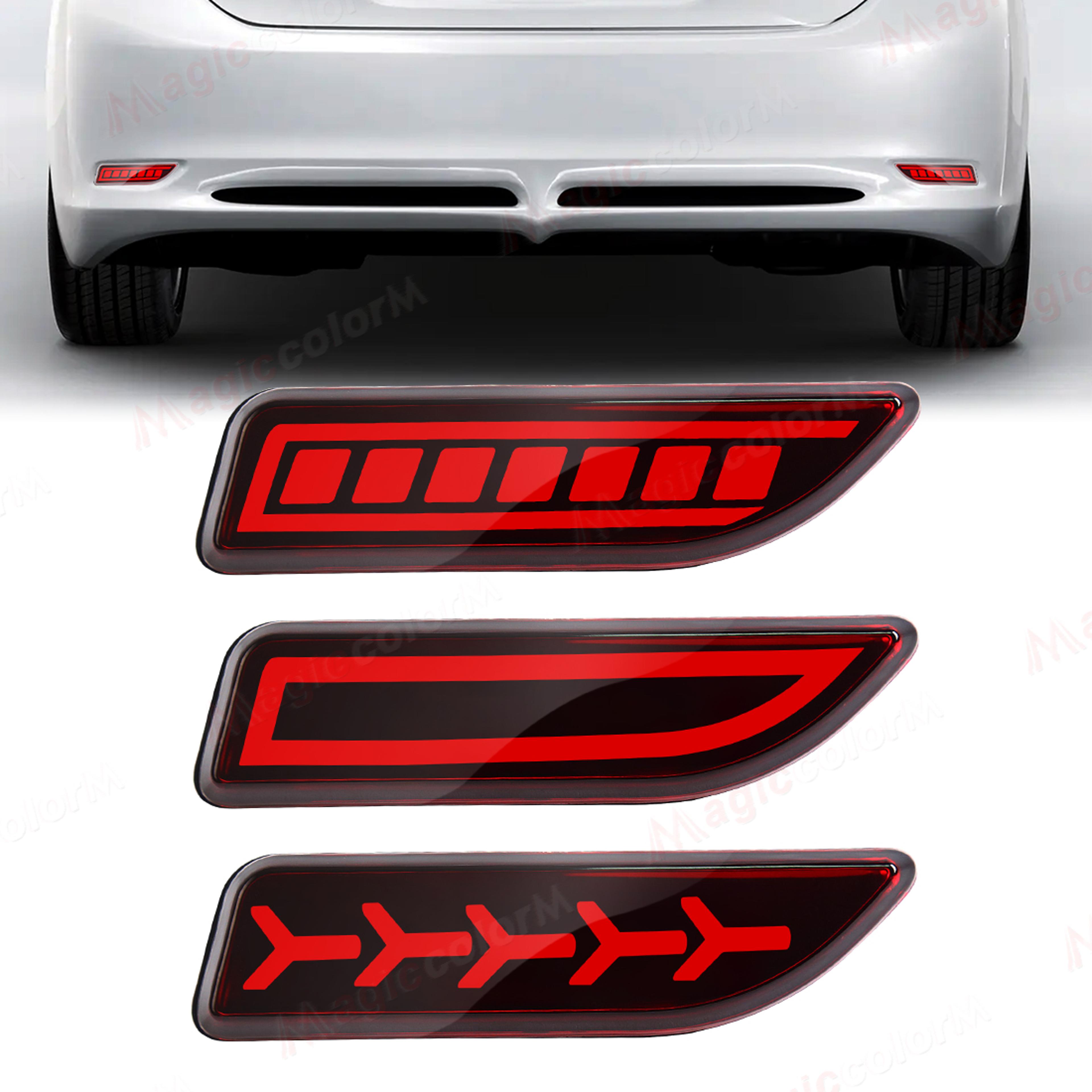toyota corolla bumper reflector with sequential led turn signal & brake light