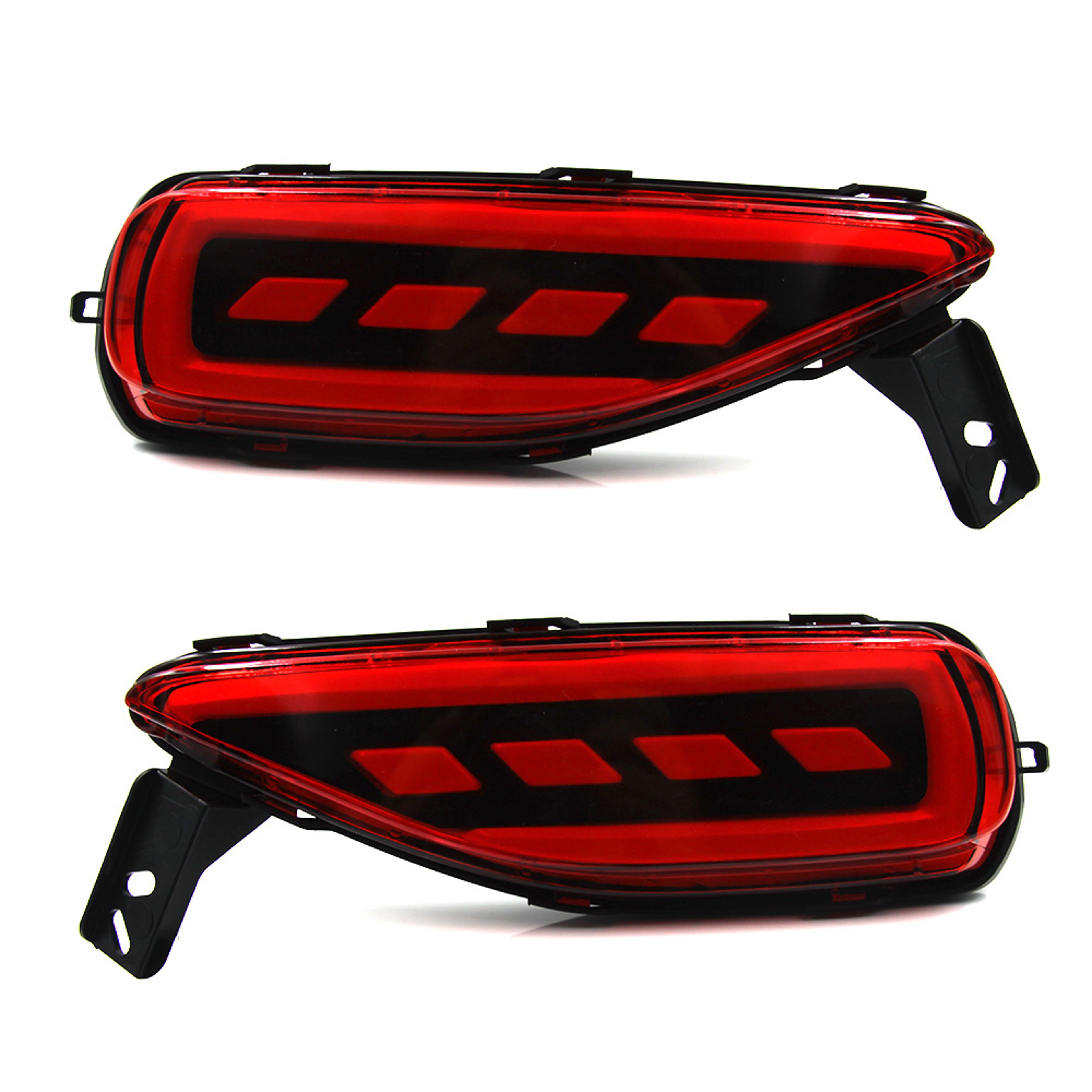 toyota fortuner rear bumper lights drl brake lamp reflector set red smoke lens