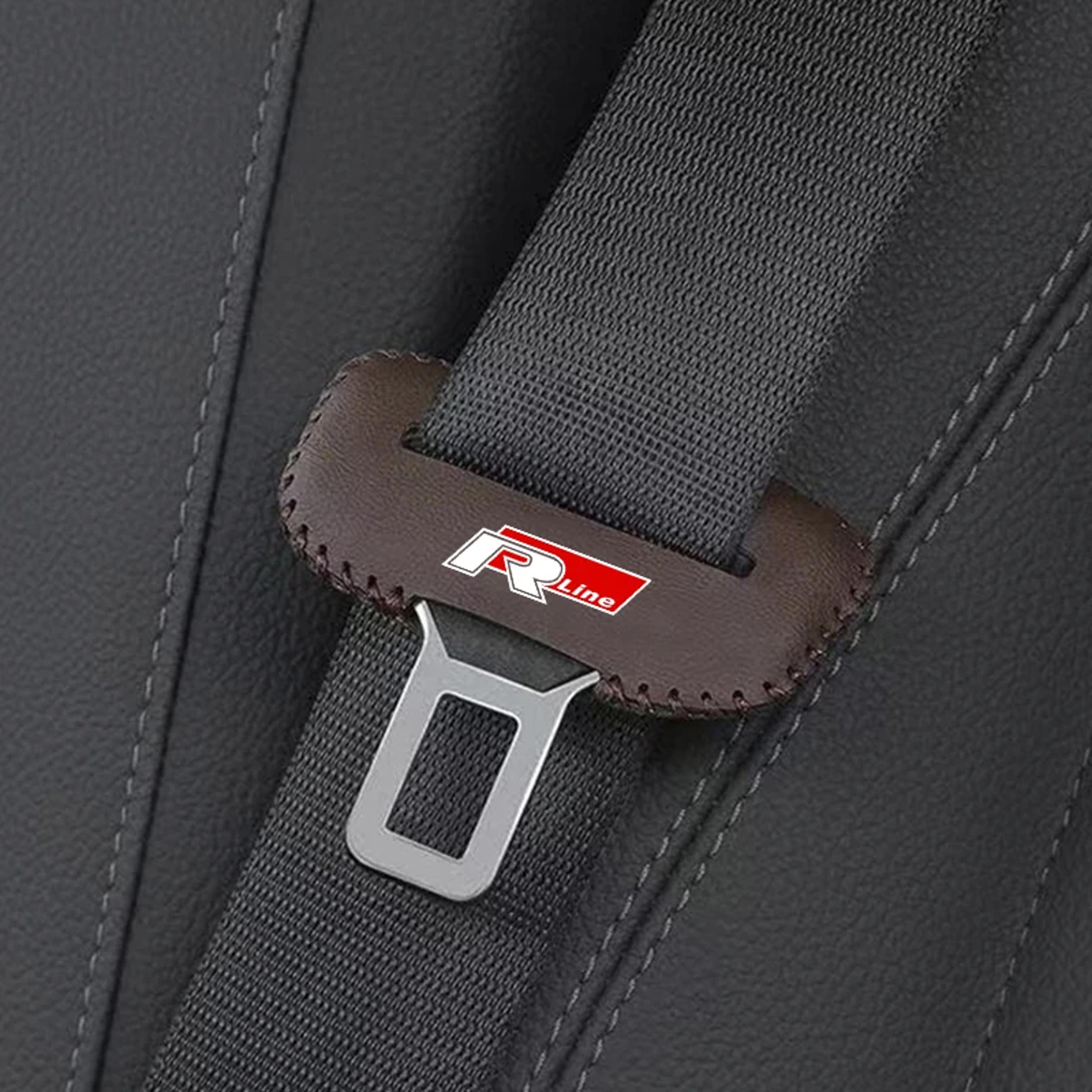 pu leather car seat belt buckle cover protector for volkswagen golf polo tiguan r line