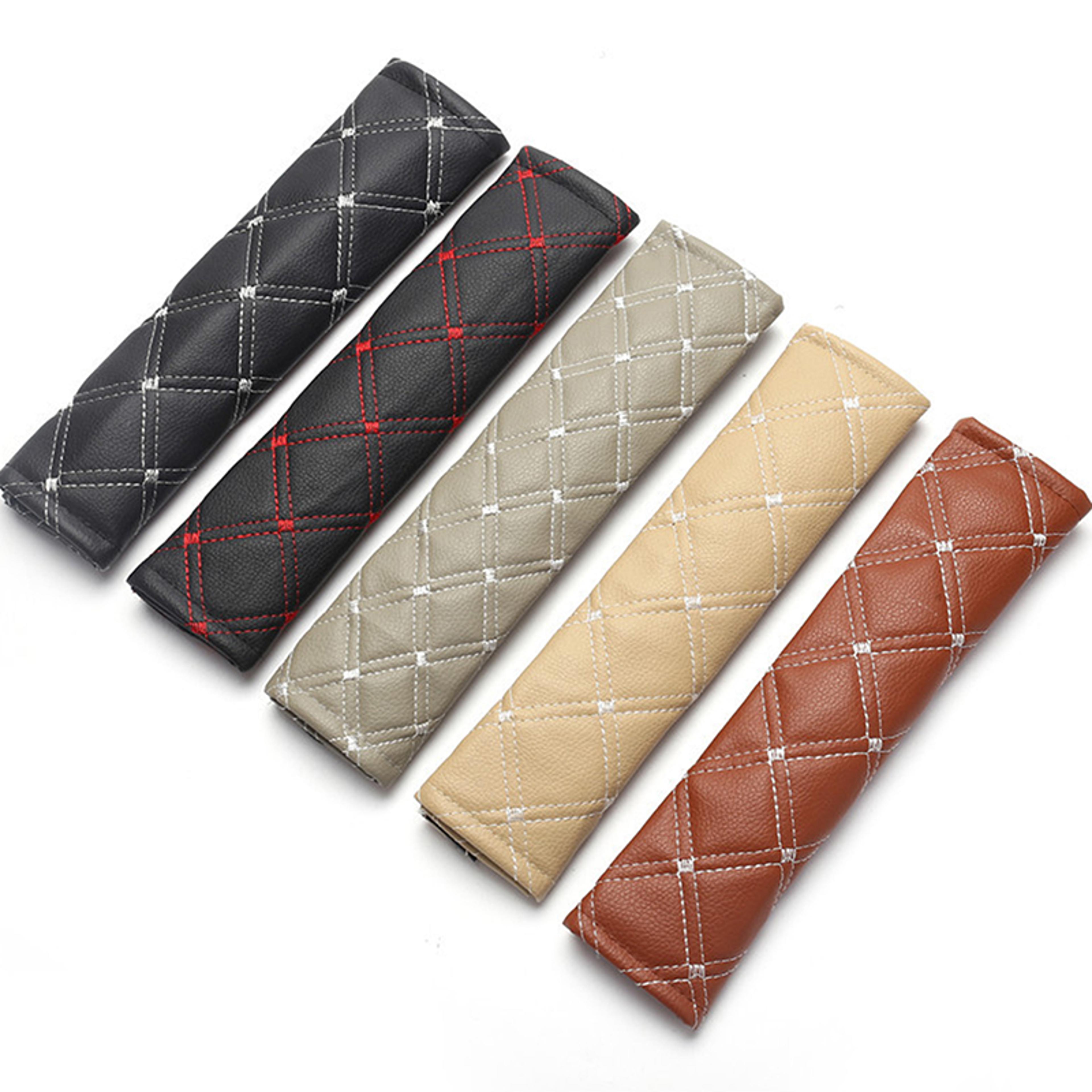 leather car seat belt cover soft shoulder pad breathable seat belt cushion for comfort