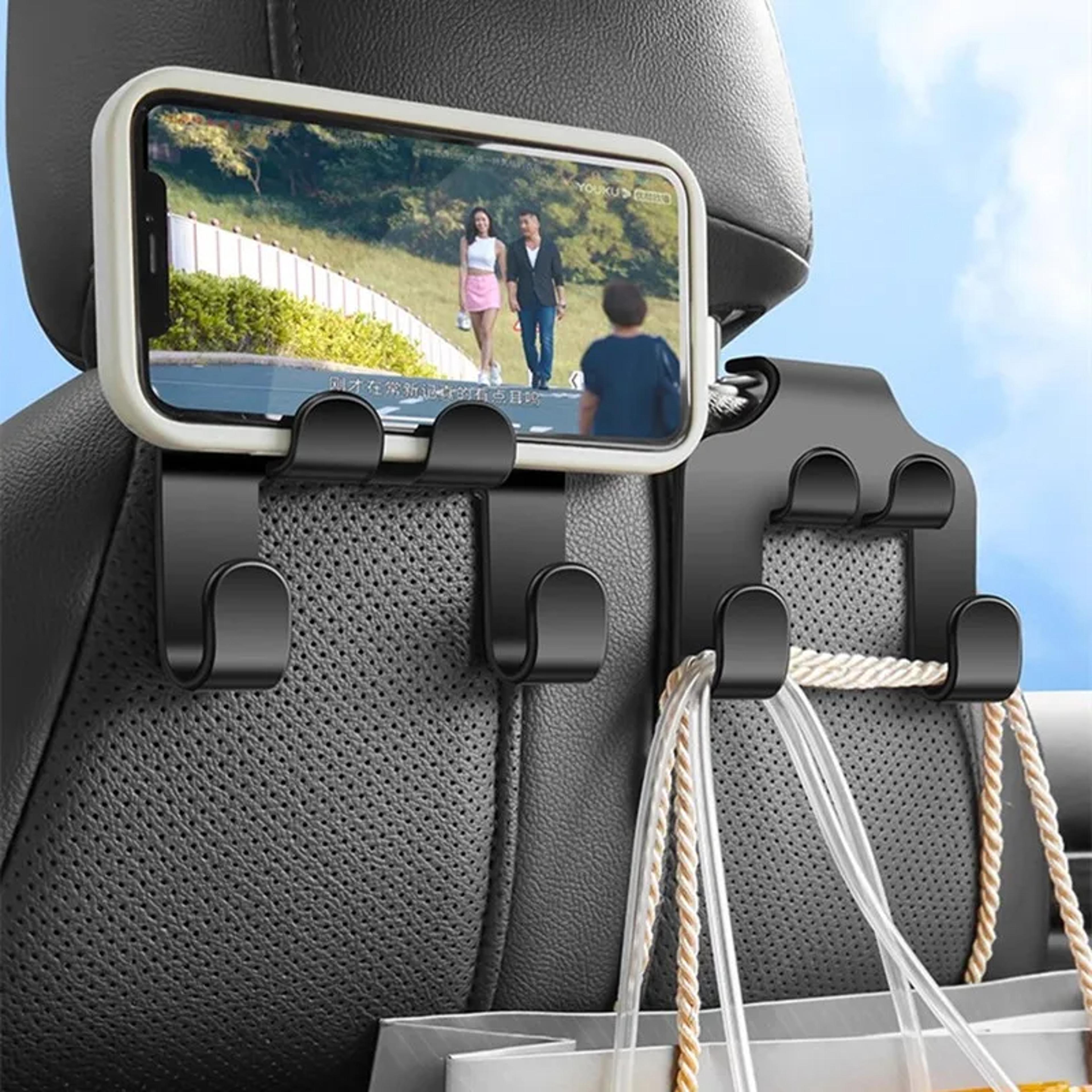 car headrest phone holder with back seat hook universal rear seat organizer for all phones