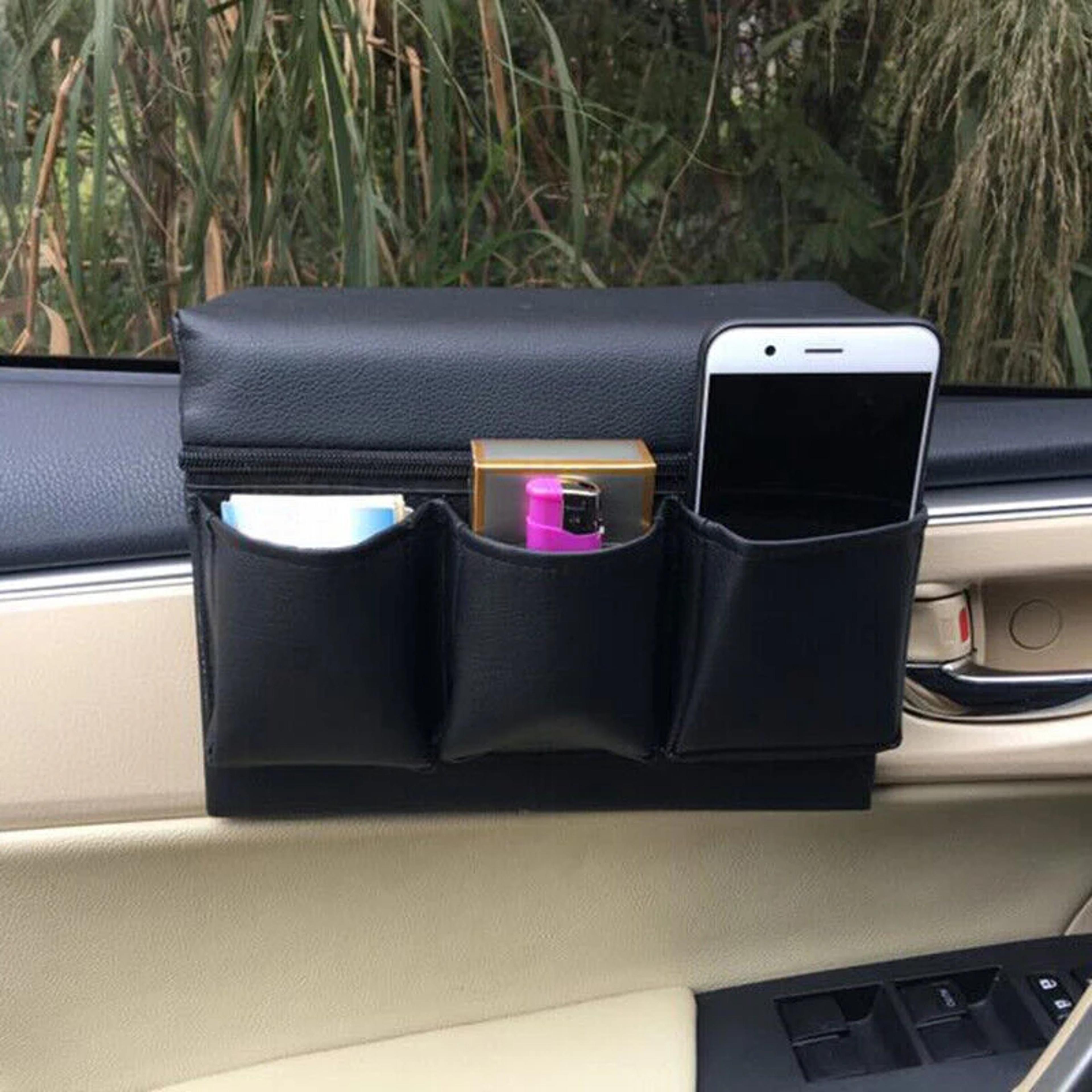 universal car storage organizer hanging pocket phone holder for window armrest and trunk