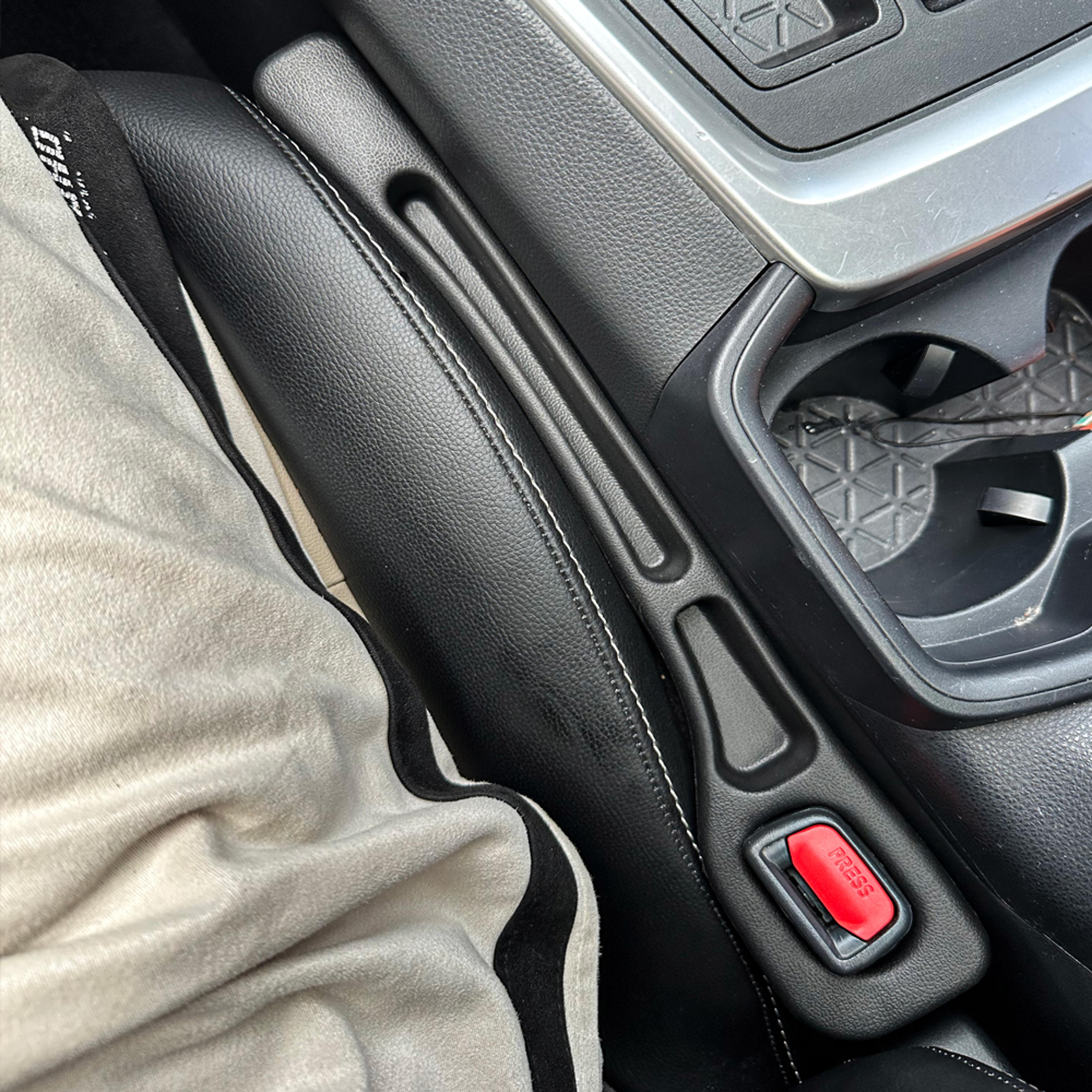 universal car seat gap filler organizer leak proof side gap plug with phone and wallet holders