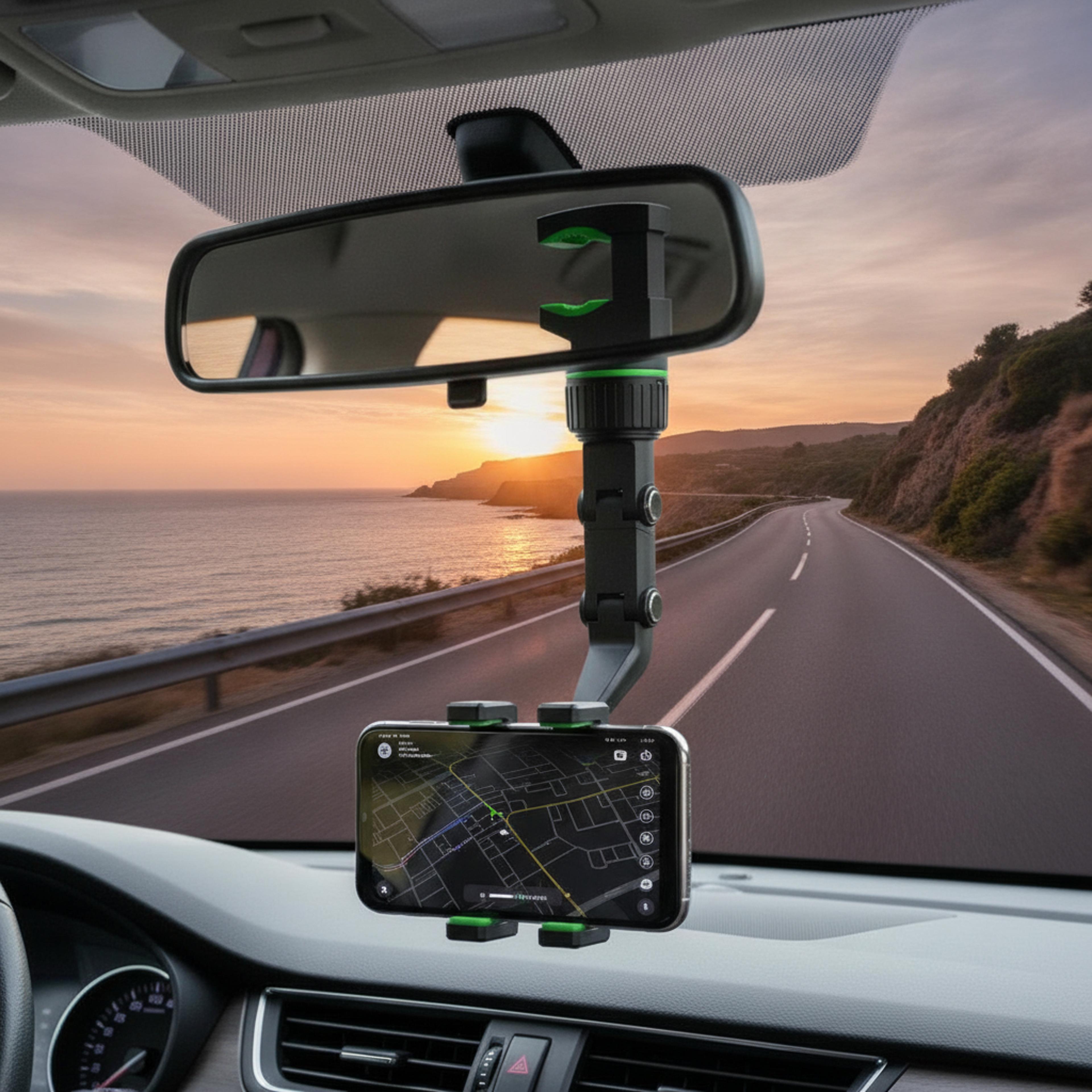 universal rearview mirror phone mount degree rotating car mount