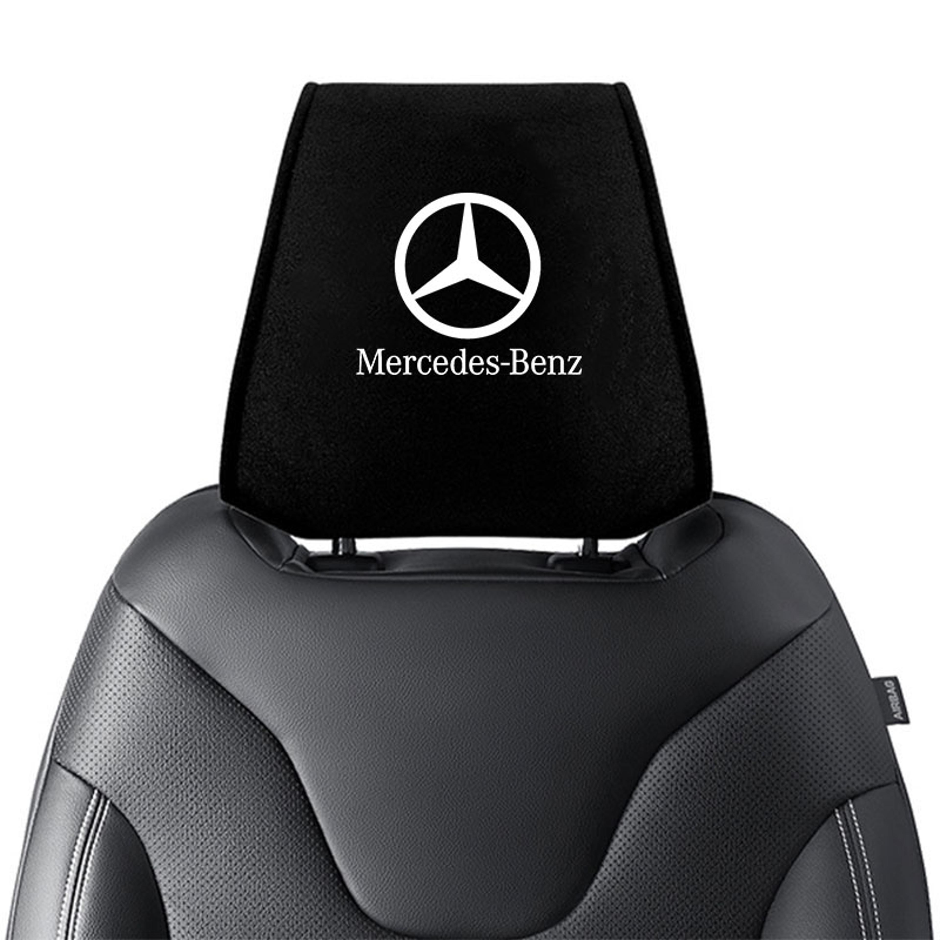 premium leather car seat headrest cover for mercedes benz interior accessories