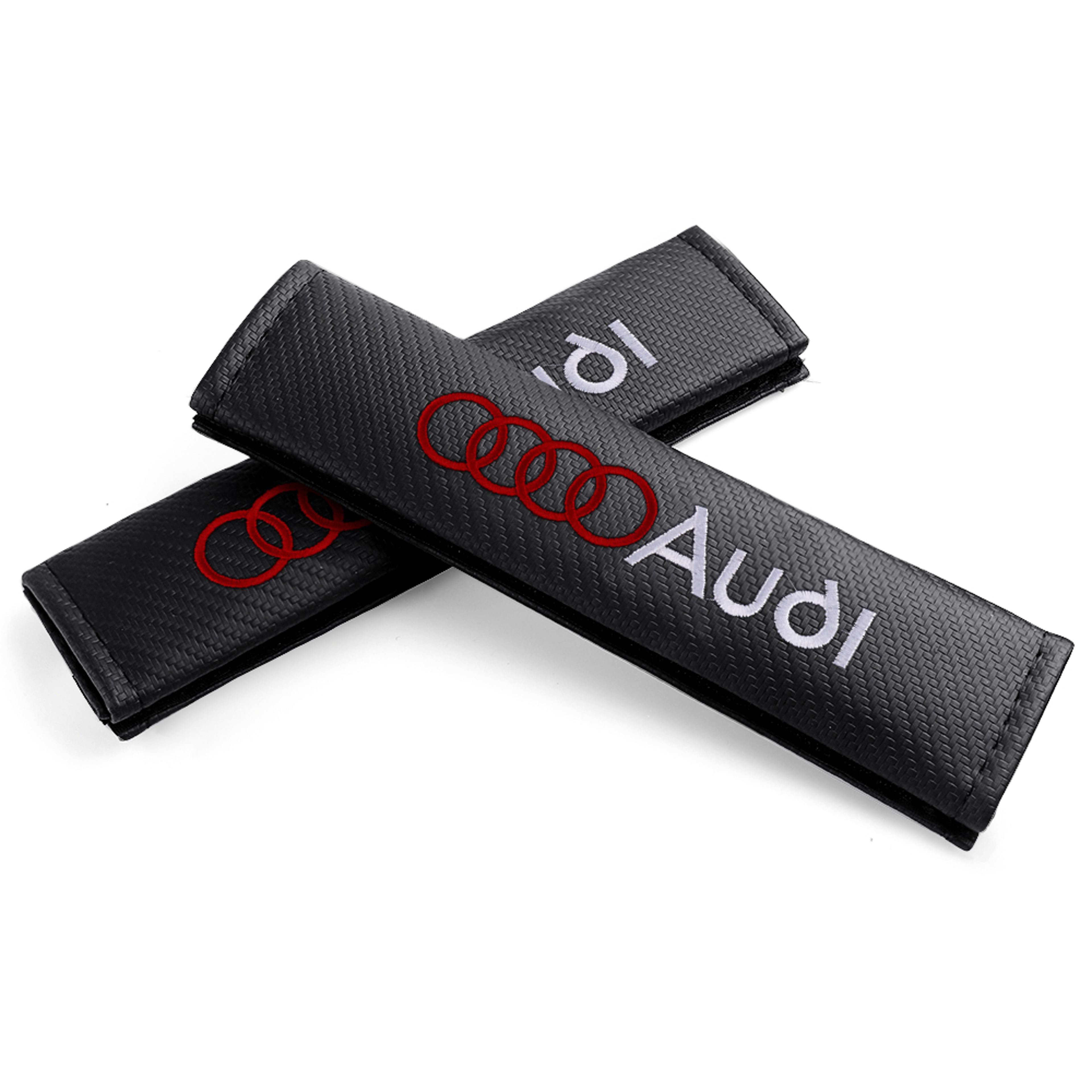 carbon fiber audi seat belt cover shoulder pad set soft seat belt protector