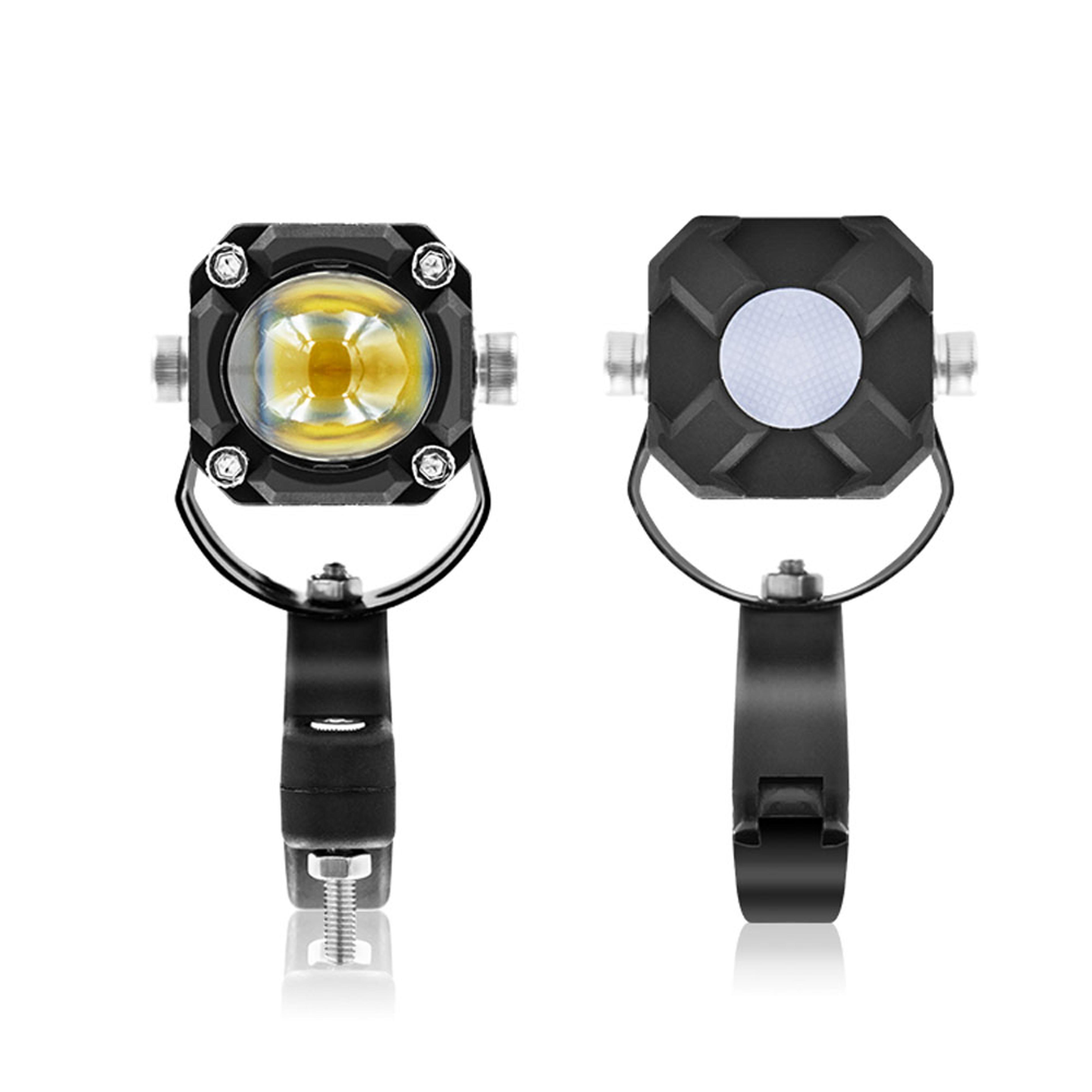 motorcycle led headlight projector auxiliary fog lights with fisheye lens for superior night riding