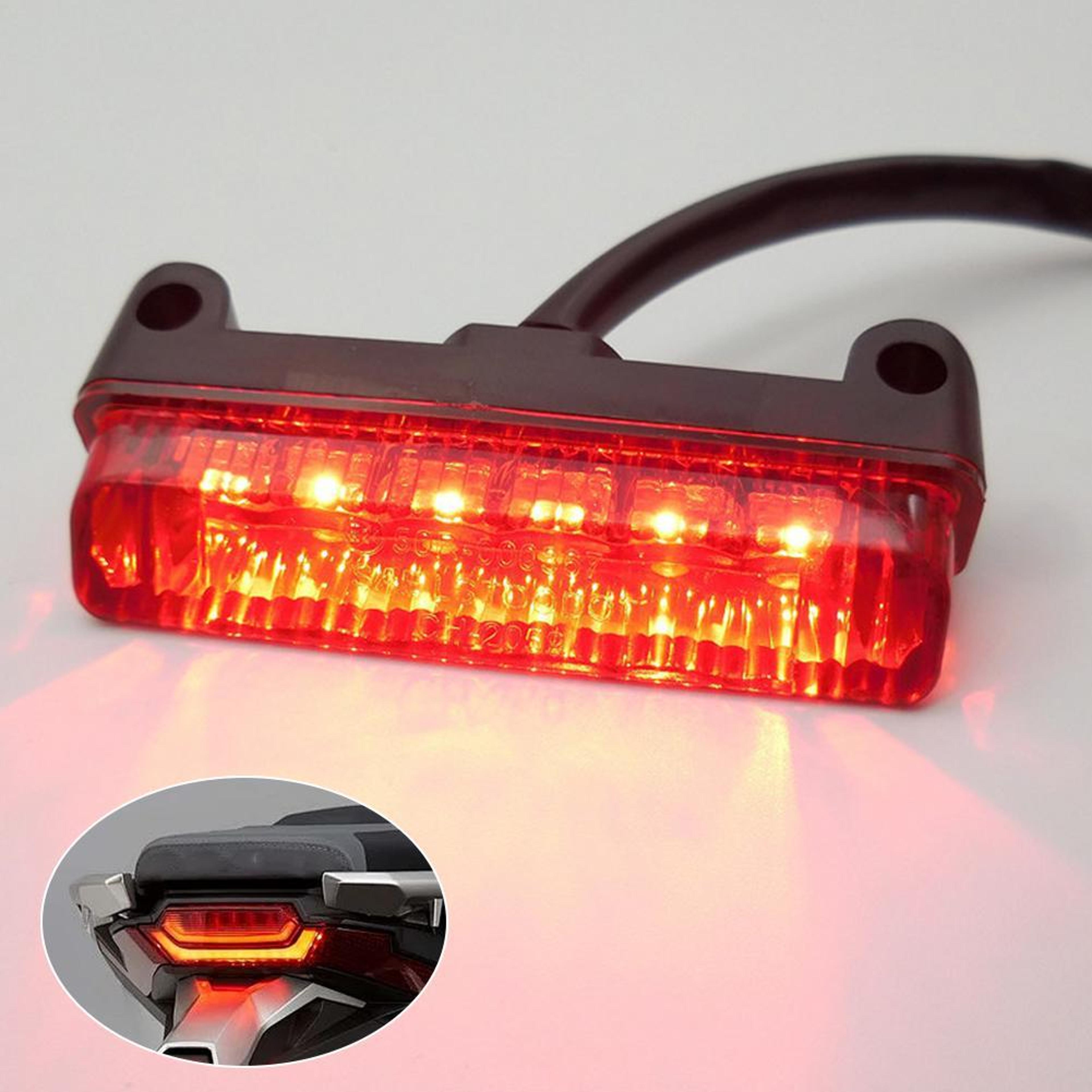 motorcycle led tail light waterproof led brake light for cafe racer bobber scooter & atv