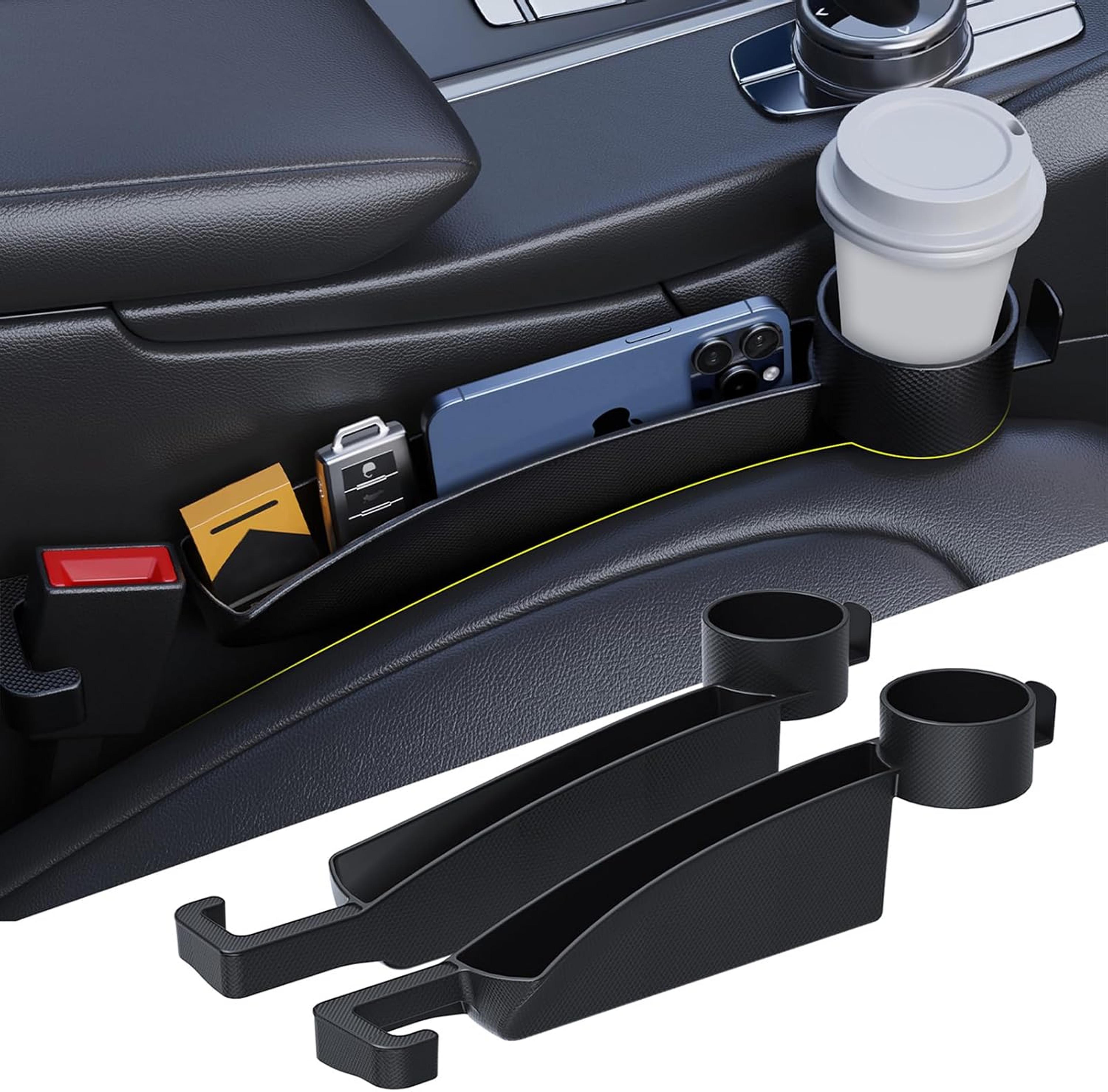 car seat gap filler set of with organizer cup holder & hooks car seat gap organizer