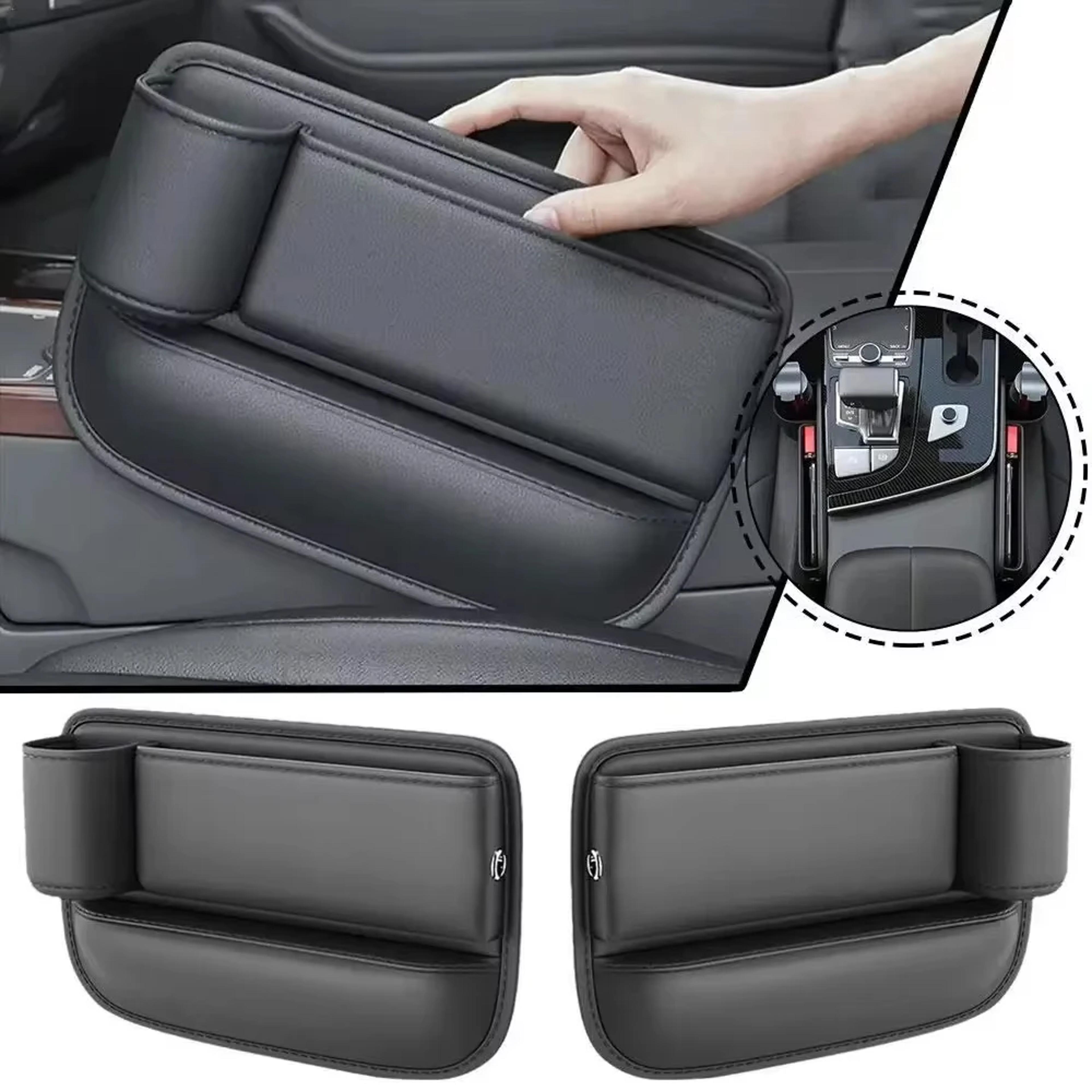 car seat gap organizer with cup holder leather seat gap filler storage box for most cars
