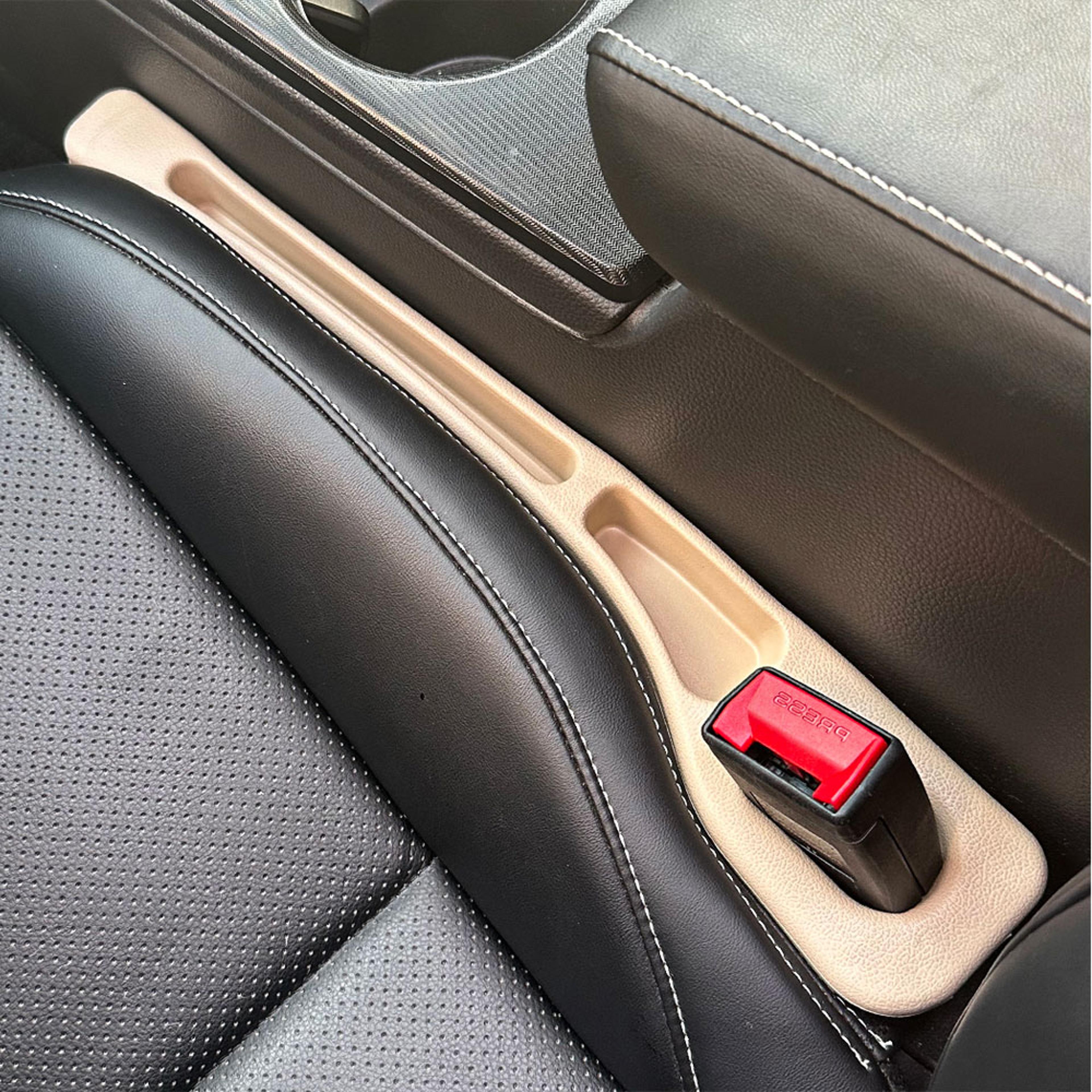 car seat gap filler beige left side seat gap organizer leak proof car gap plug for vehicle interior