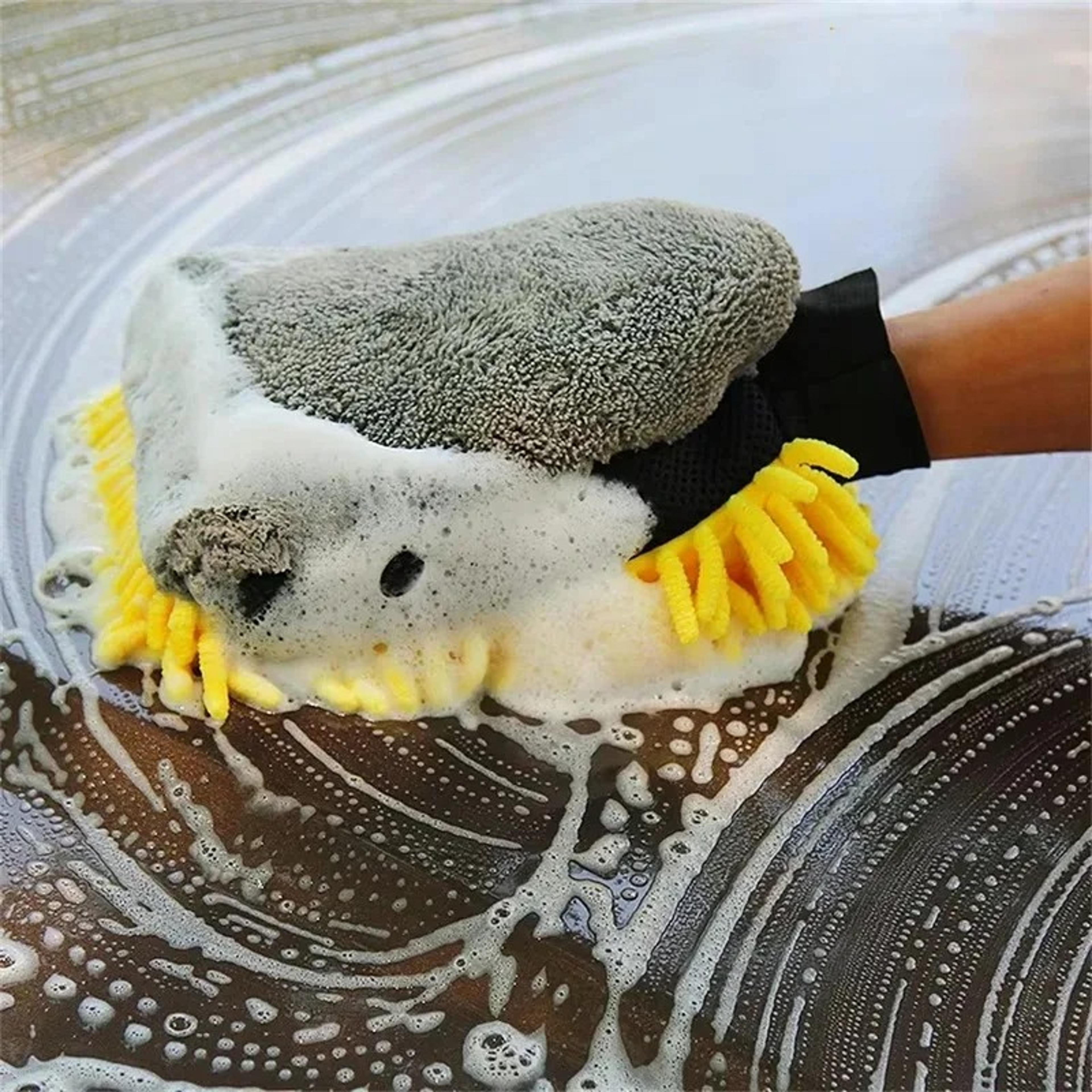 double sided microfiber car wash mitt scratch free chenille cleaning glove for interior & exterior care