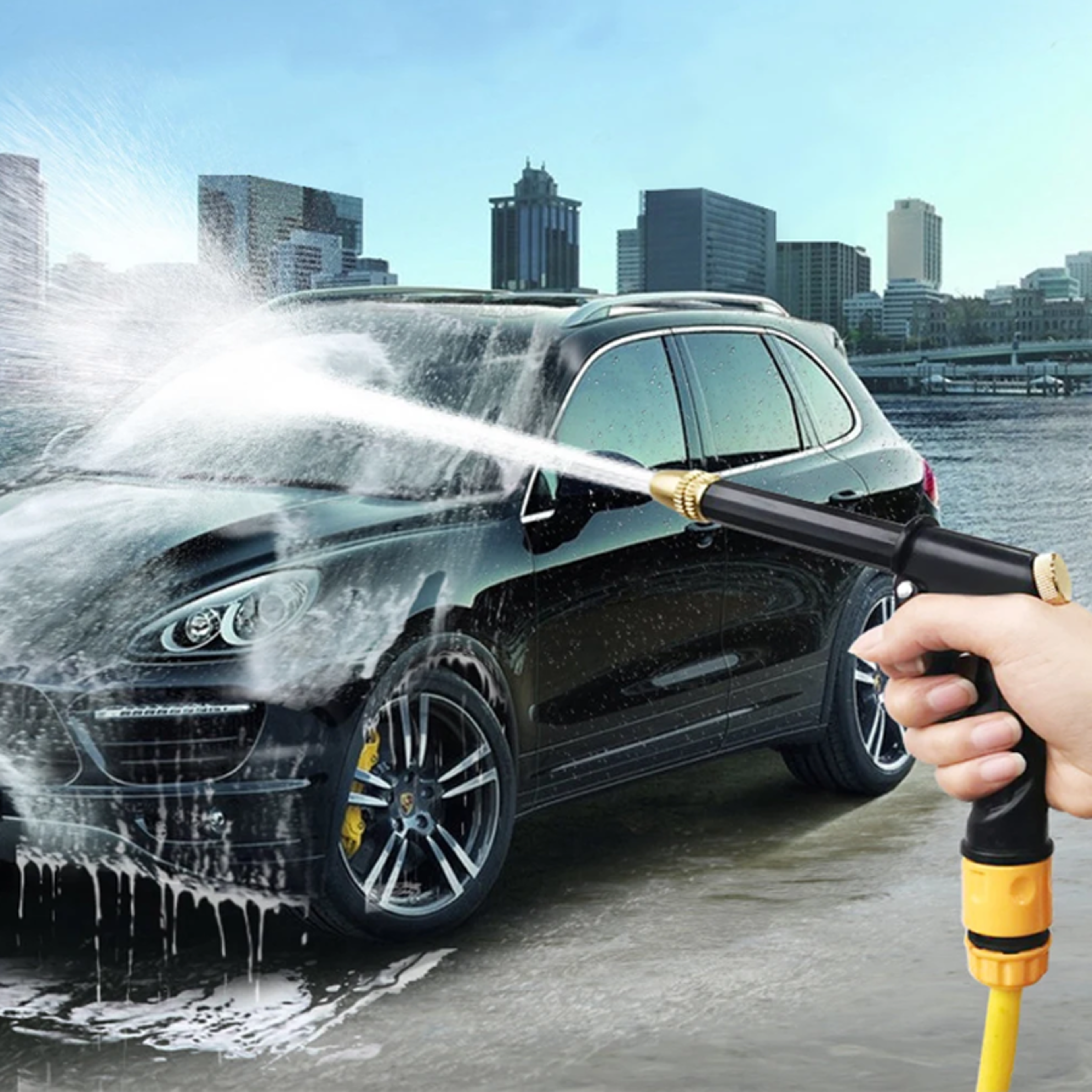 high pressure water gun car wash nozzle garden hose spray tool for cleaning and watering