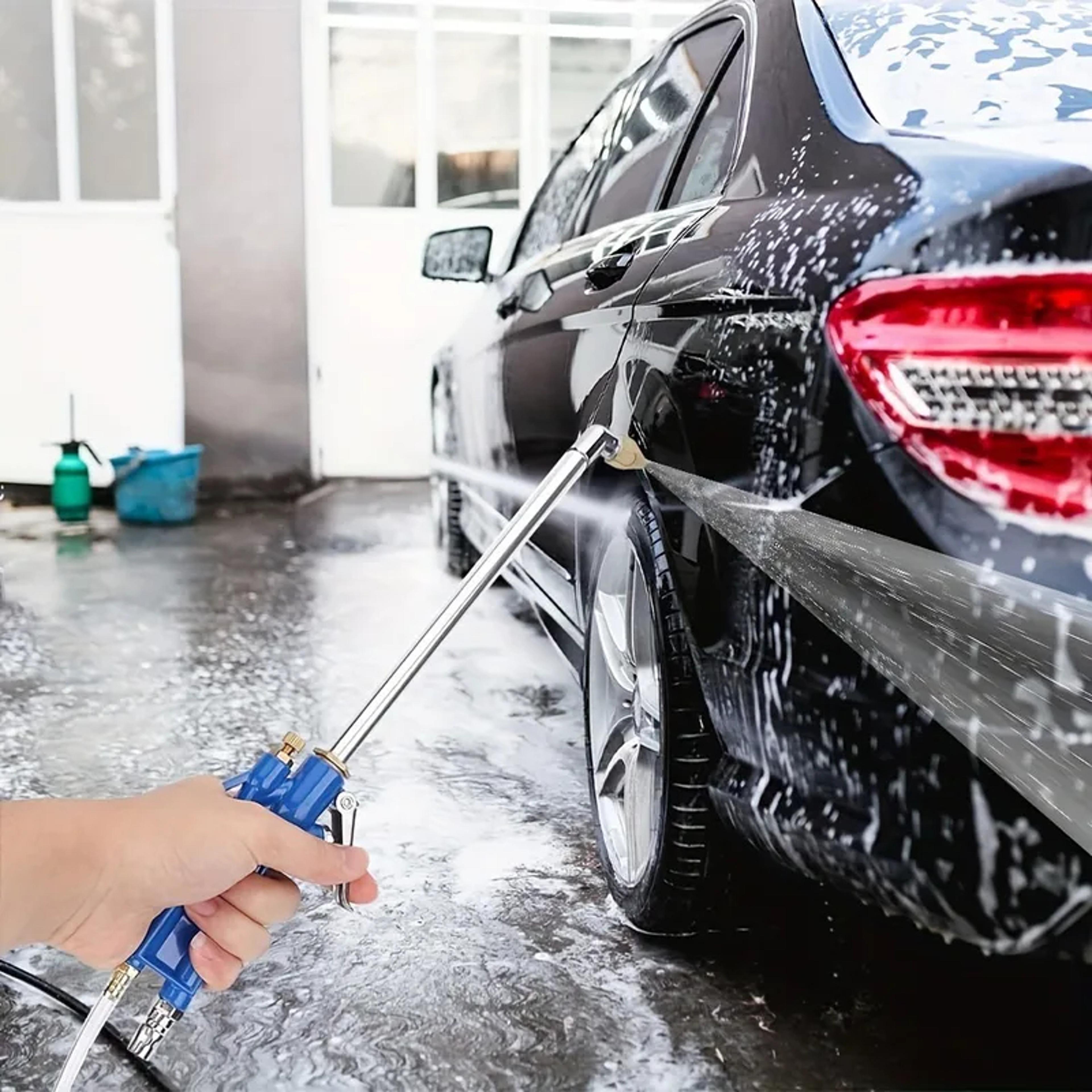 high pressure washer gun kit with adjustable nozzles and hose for car washing and detailingss