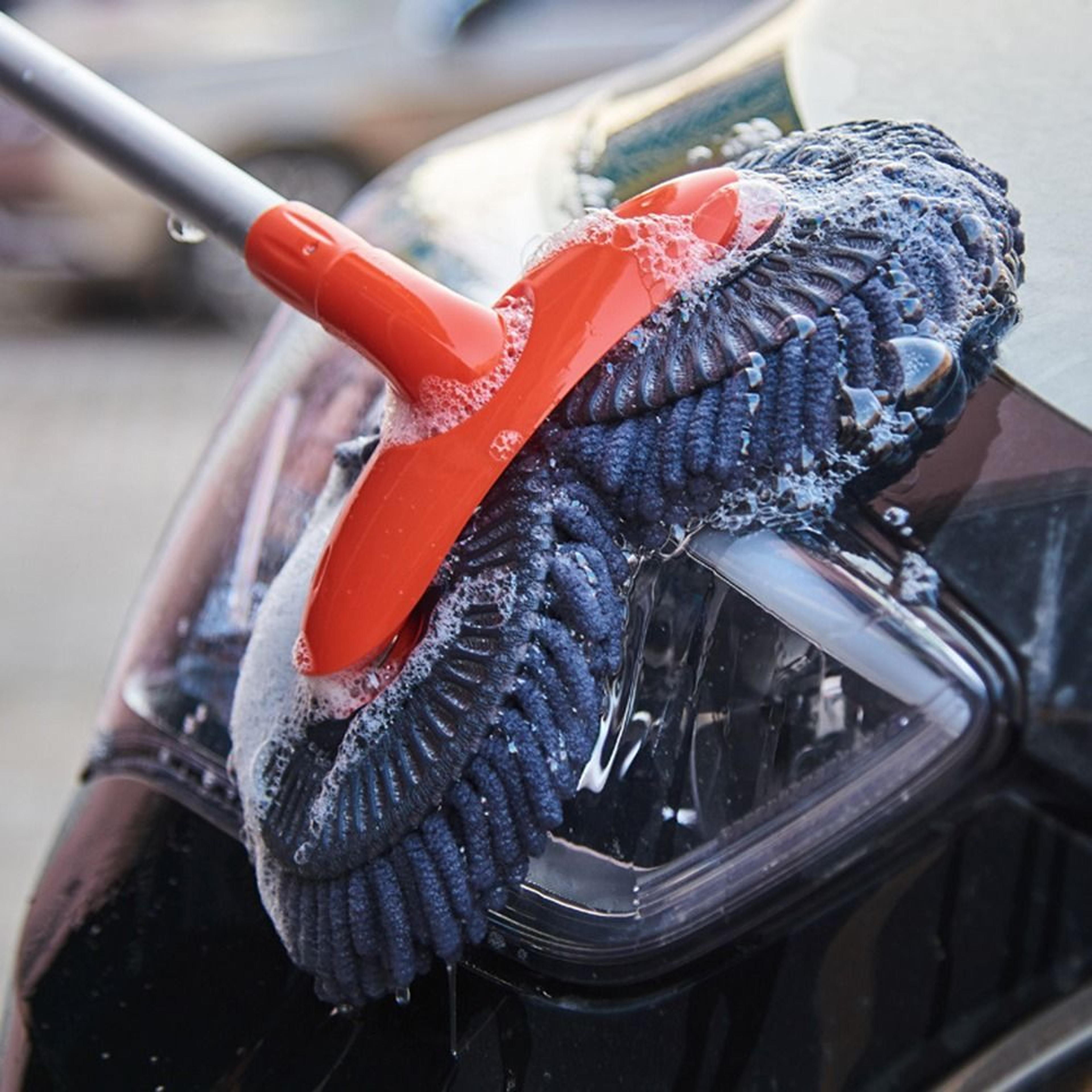 car wash mop telescopic car washer with double brush head rotation cleaning kit