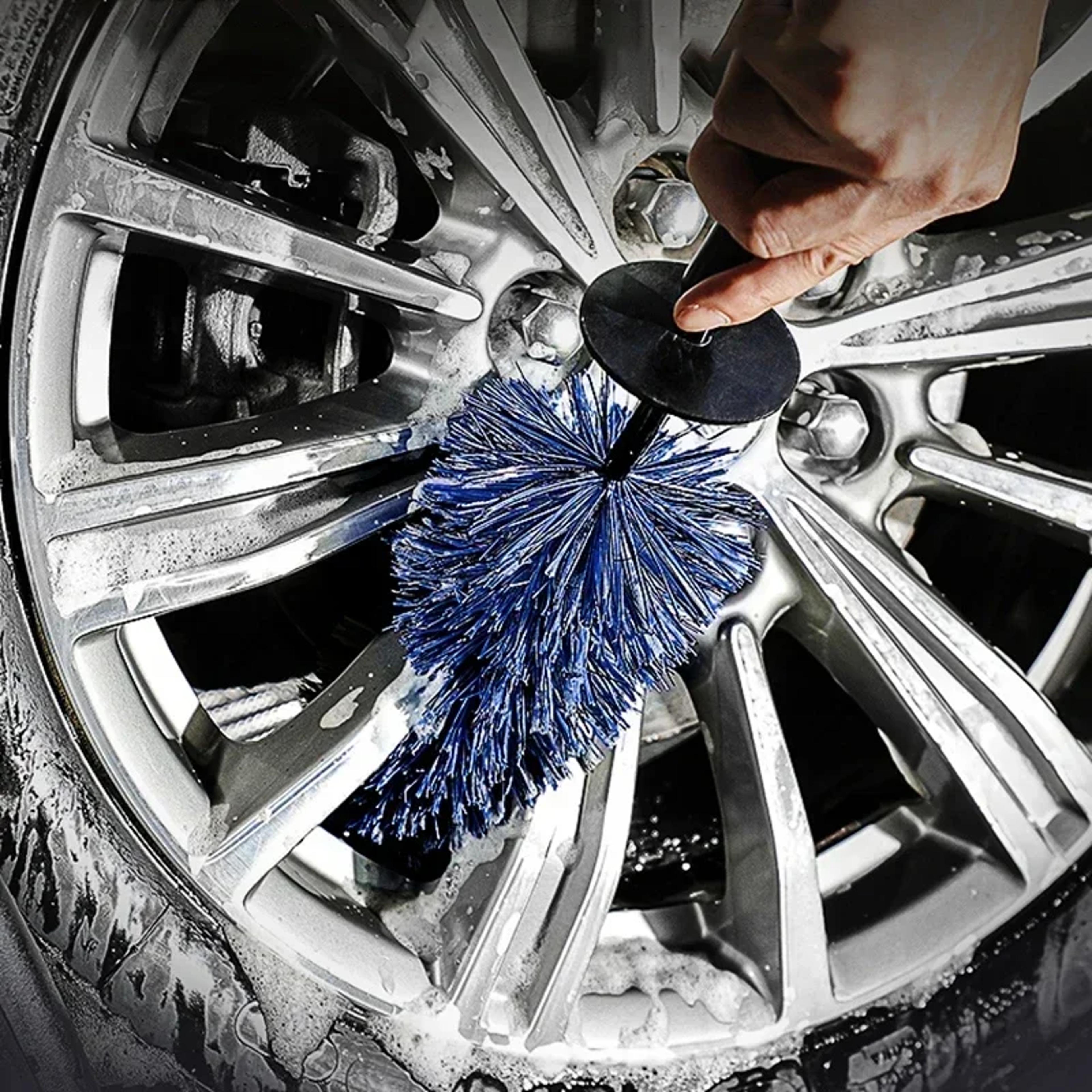 wheel cleaning brush long handle car detailing brush for rims tires and motorcycle wash