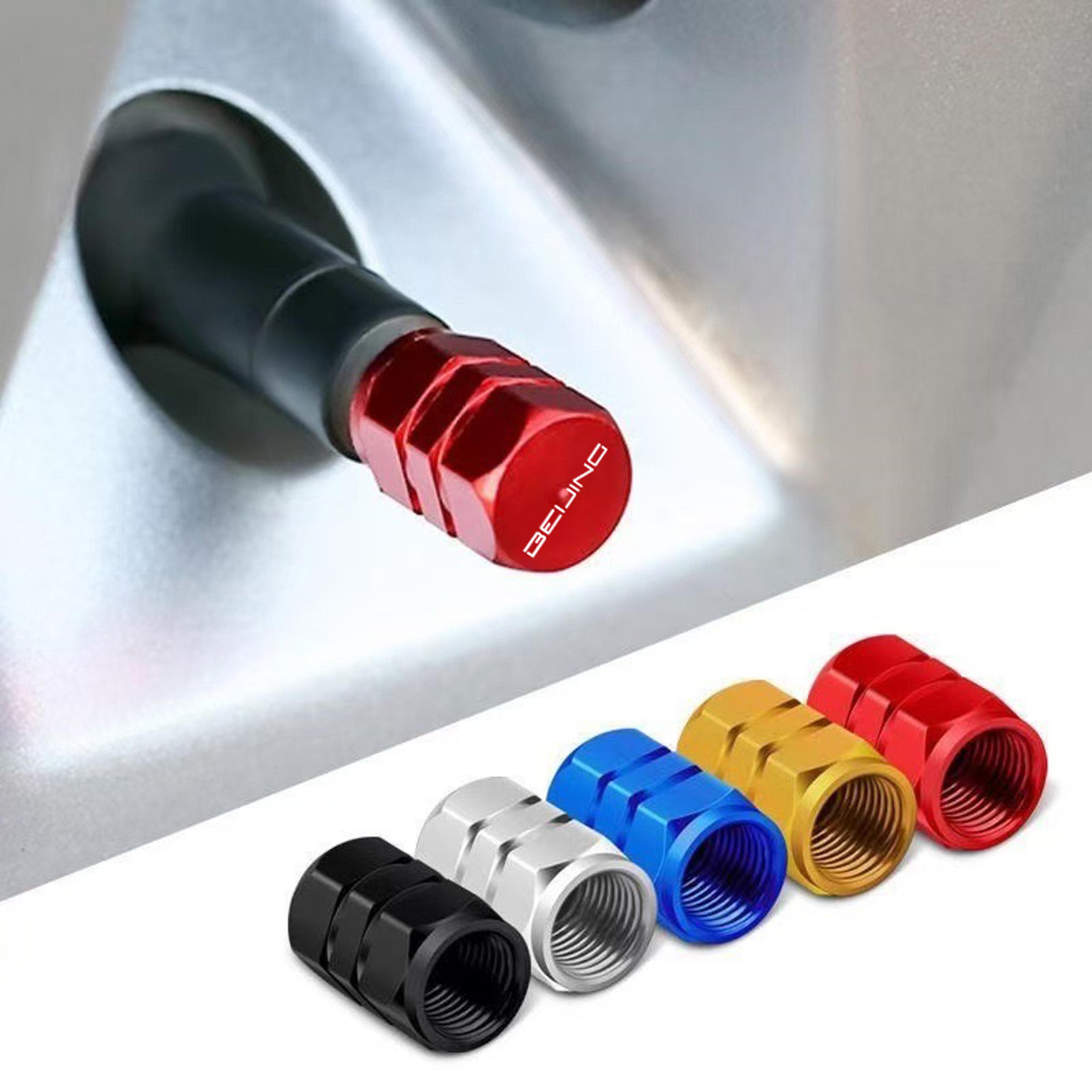 premium tire valve stem caps for baic cars dustproof aluminum car tire valve caps set