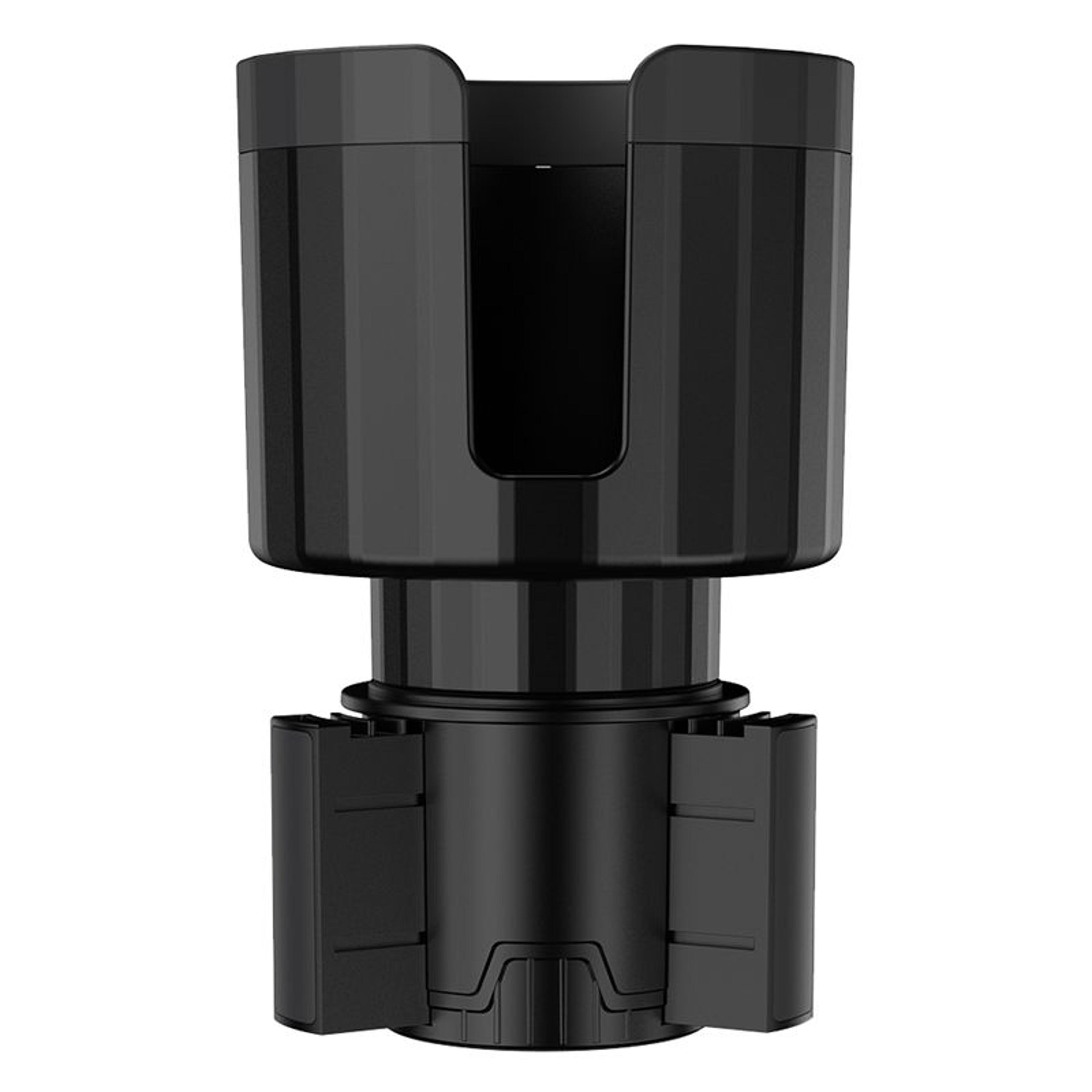 universal car cup holder expander with offset base for large bottles and tumblers
