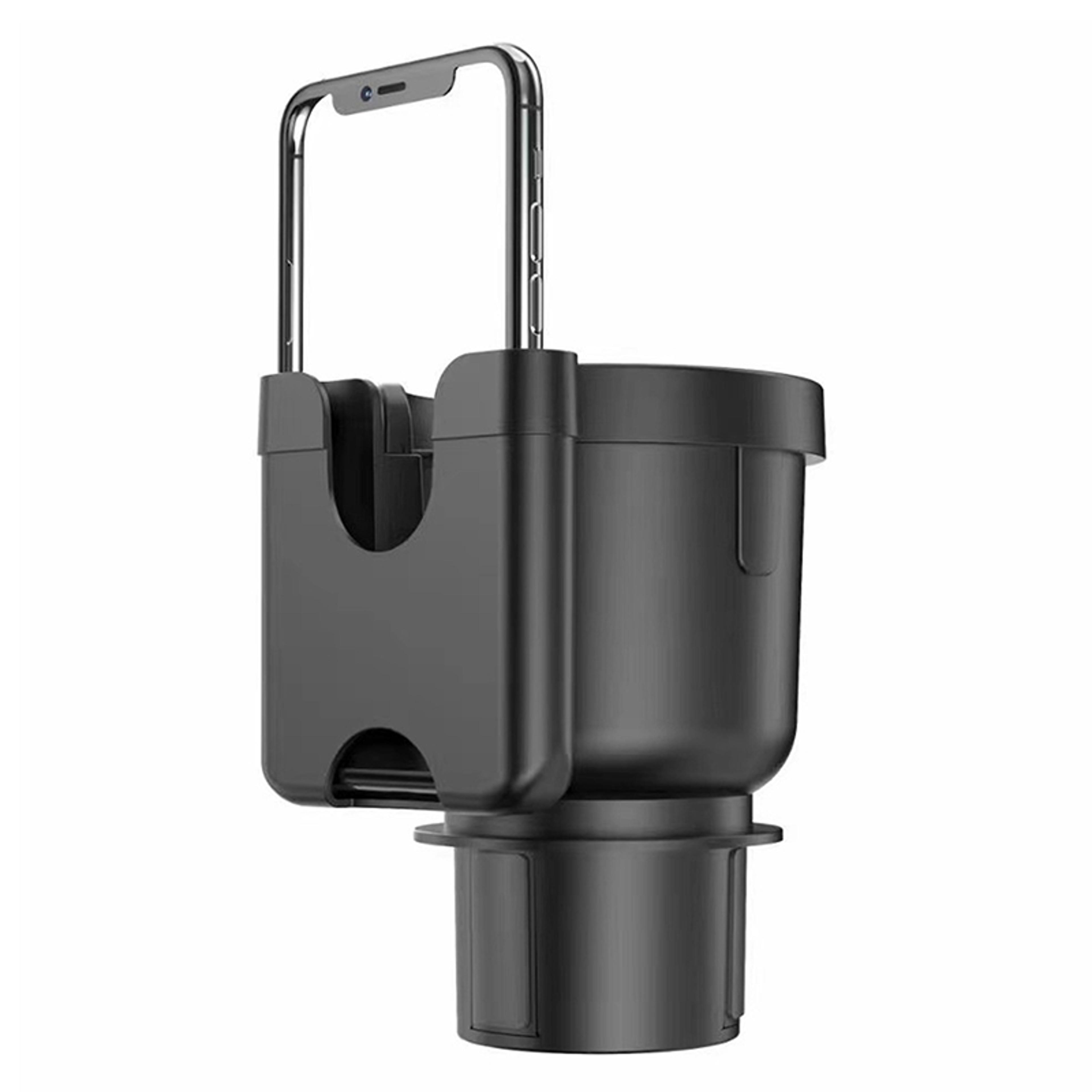 car cup holder expander with phone storage for bottles cups & smartphones