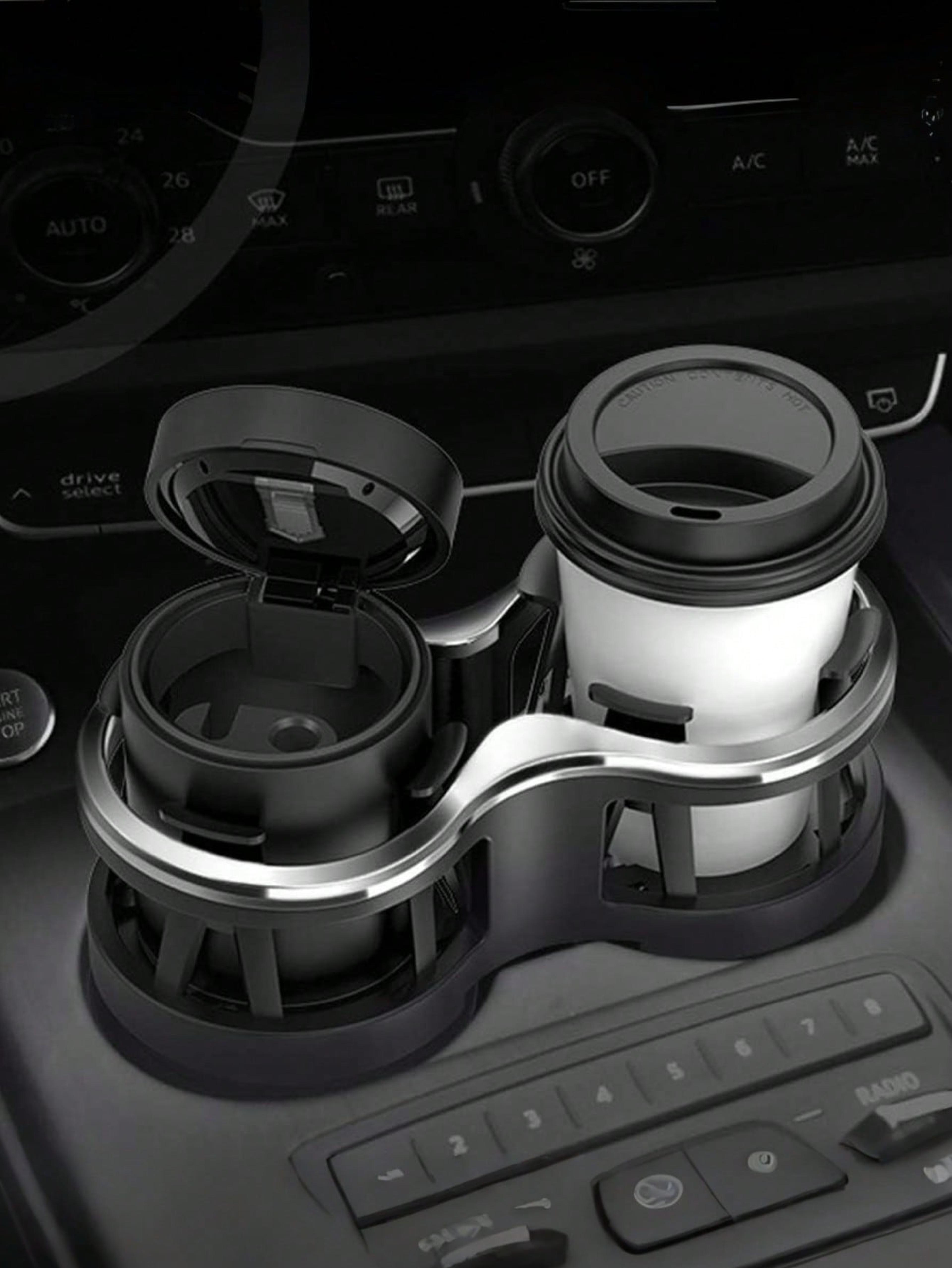 universal car cup holder extender with dual cup design and adjustable clamp for cars trucks & suvs