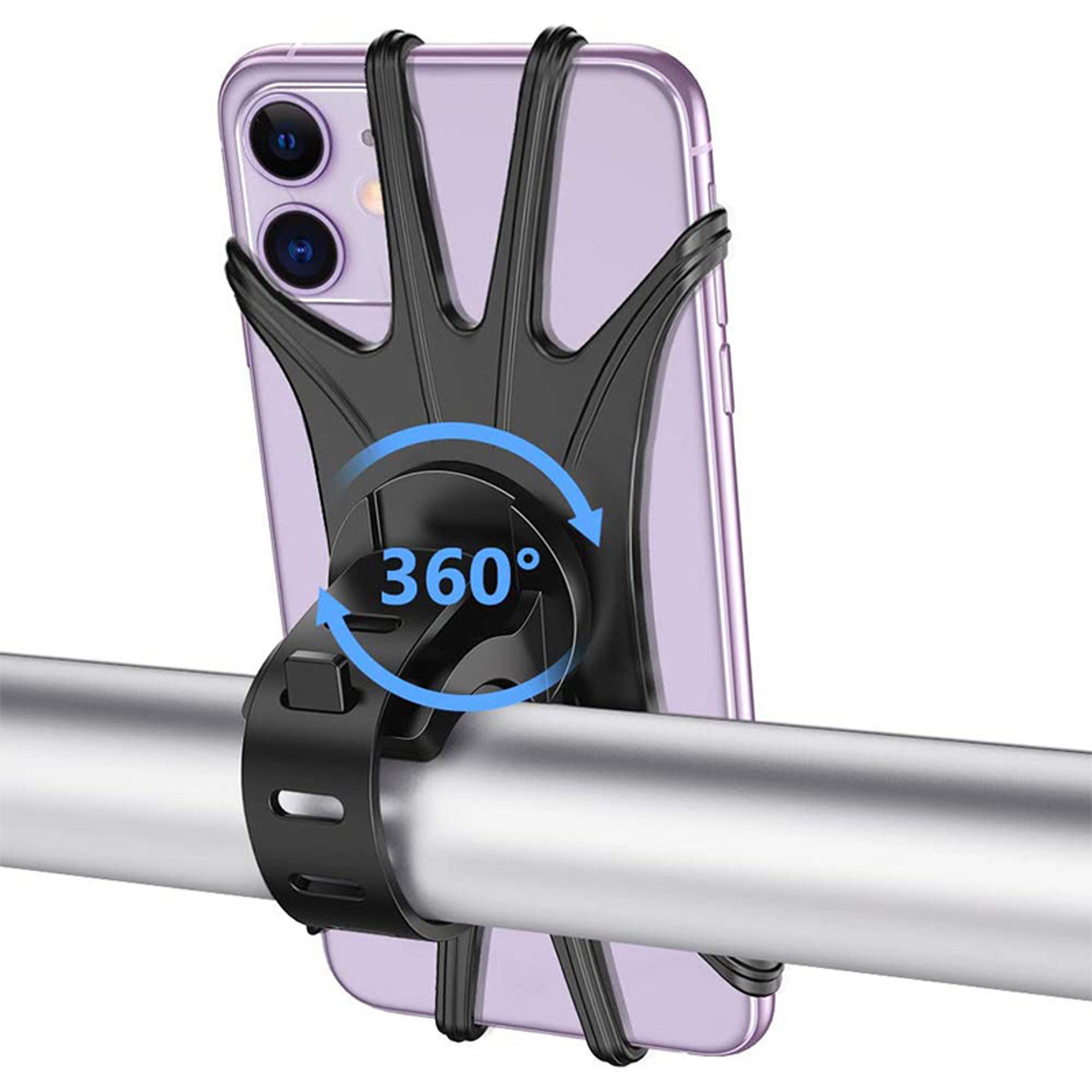 rotatable bike phone holder secure silicone handlebar mount