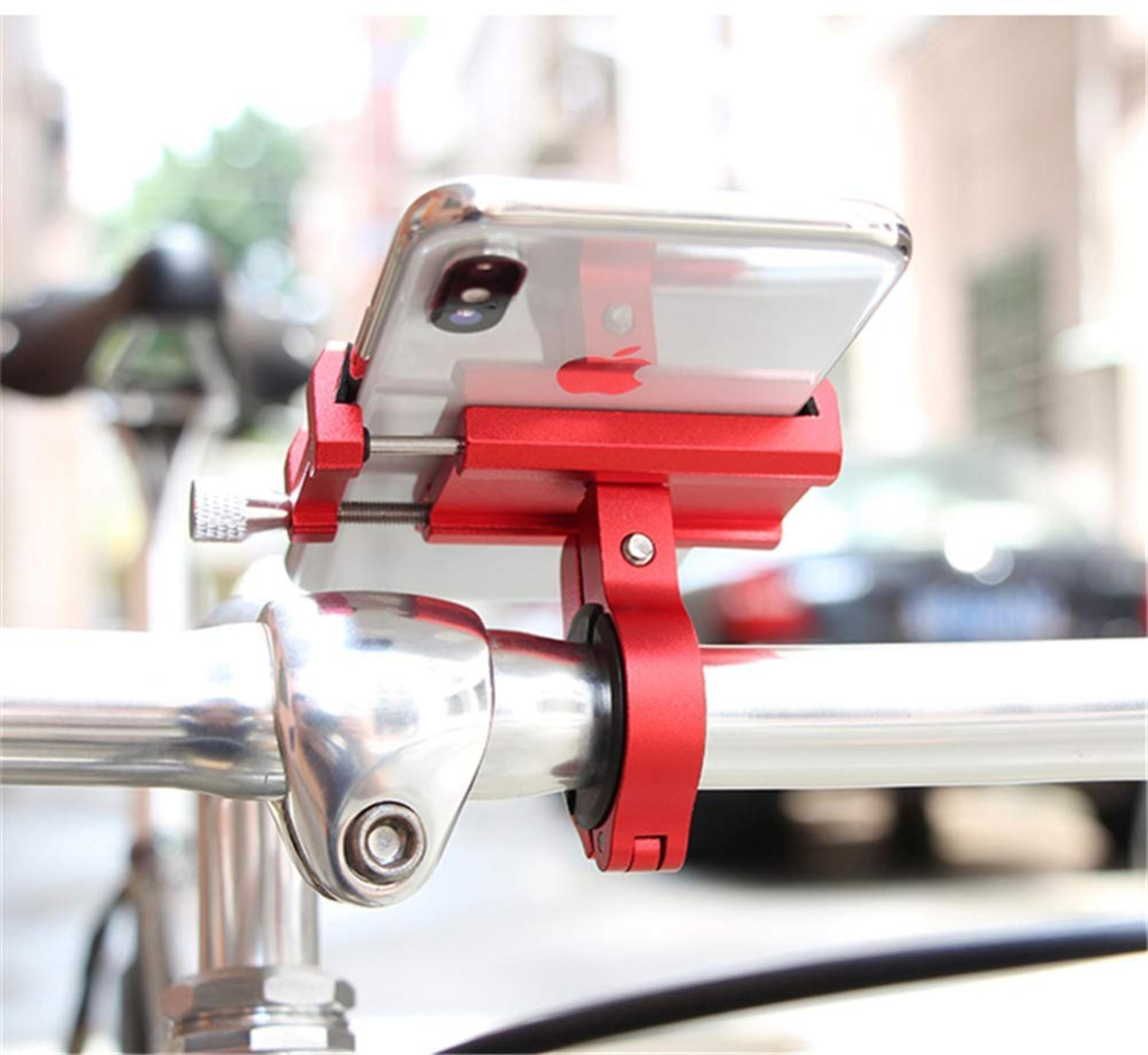 universal aluminum bike phone mount 360 rotation motorcycle handlebar phone holder