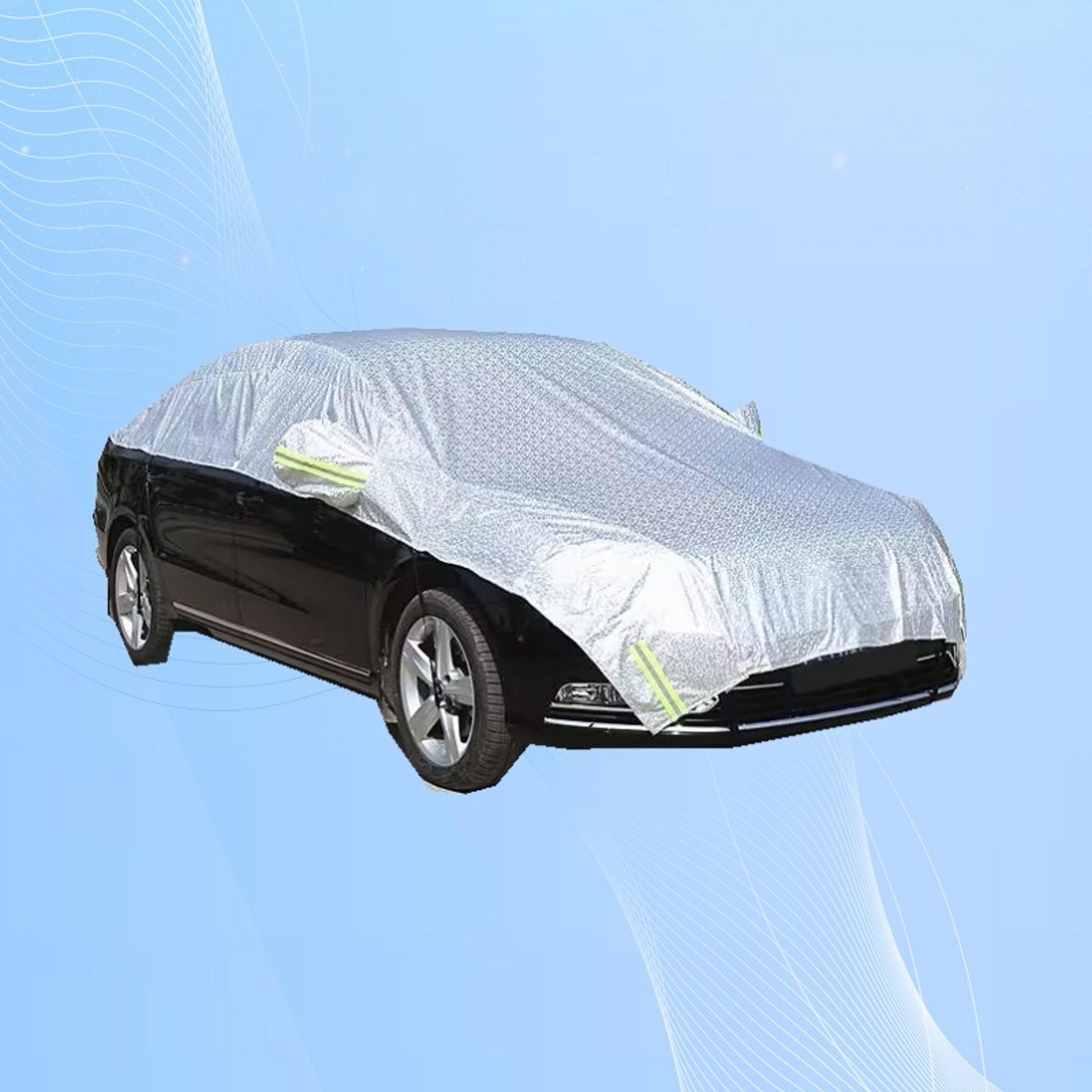 universal waterproof half car cover for sedan & suv with uv sun protection and heat insulation