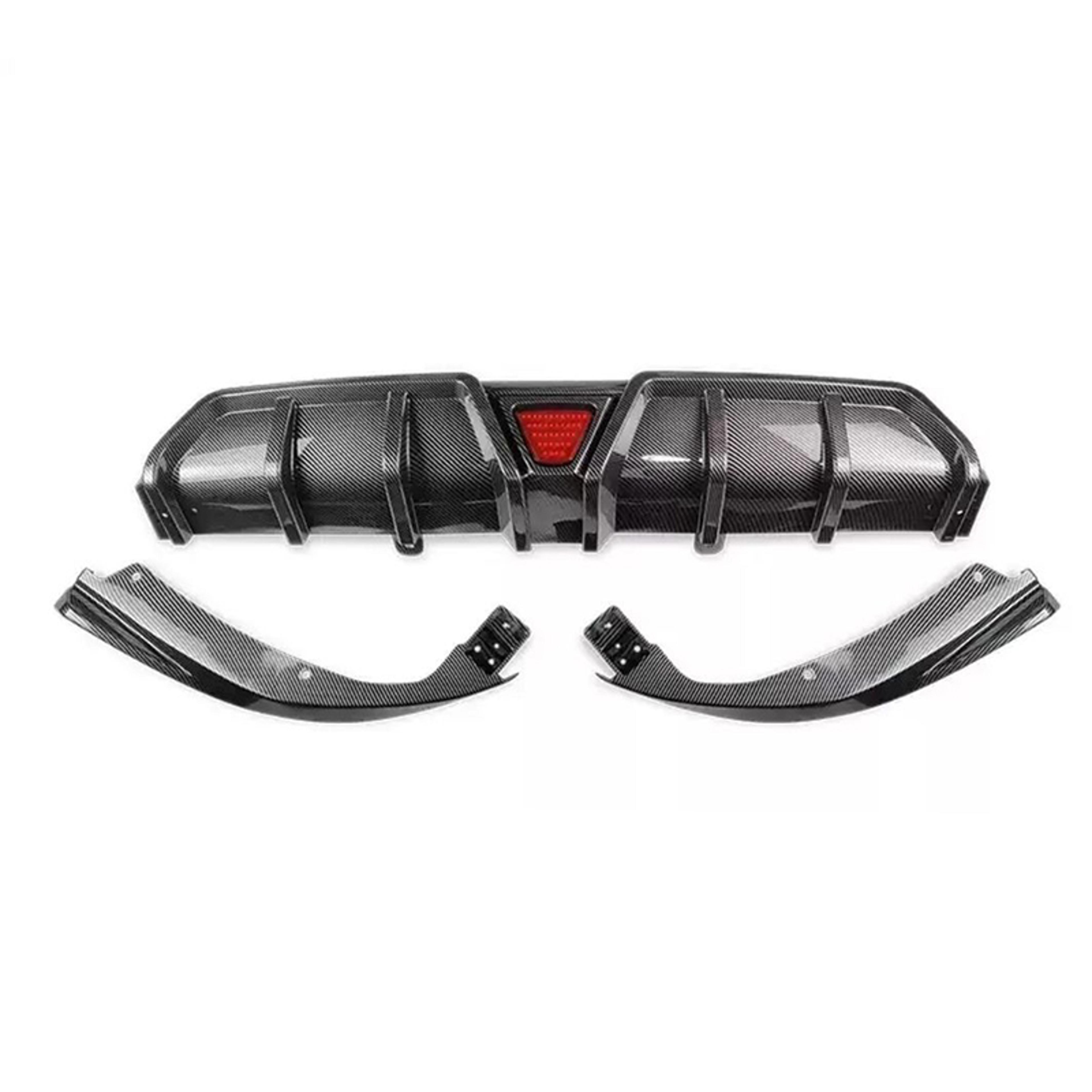 honda civic rear bumper splitter lip diffuser kit with led lights for gen sedan