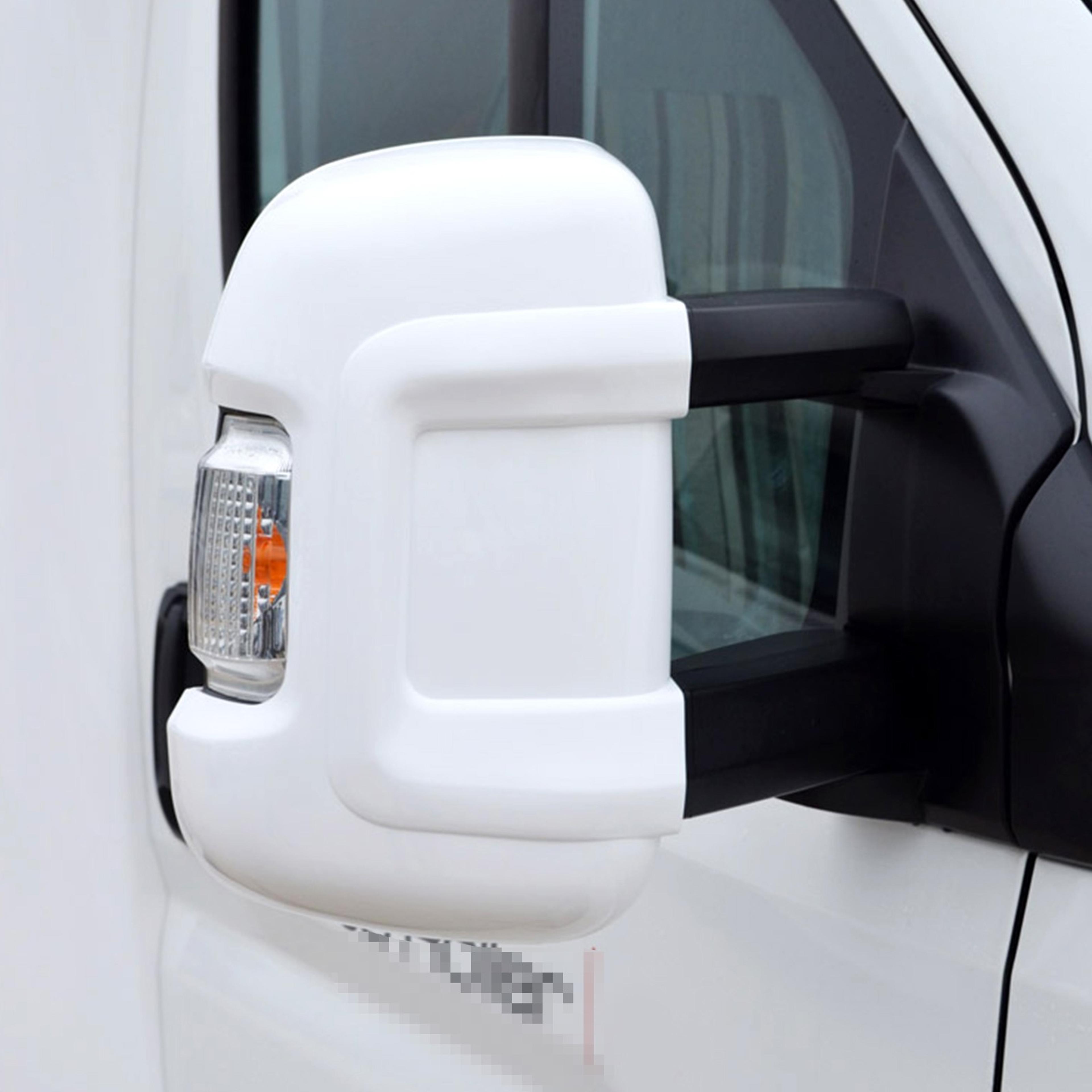 fiat ducato long arm rearview mirror cover replacement pair for peugeot boxer & citroen relay white
