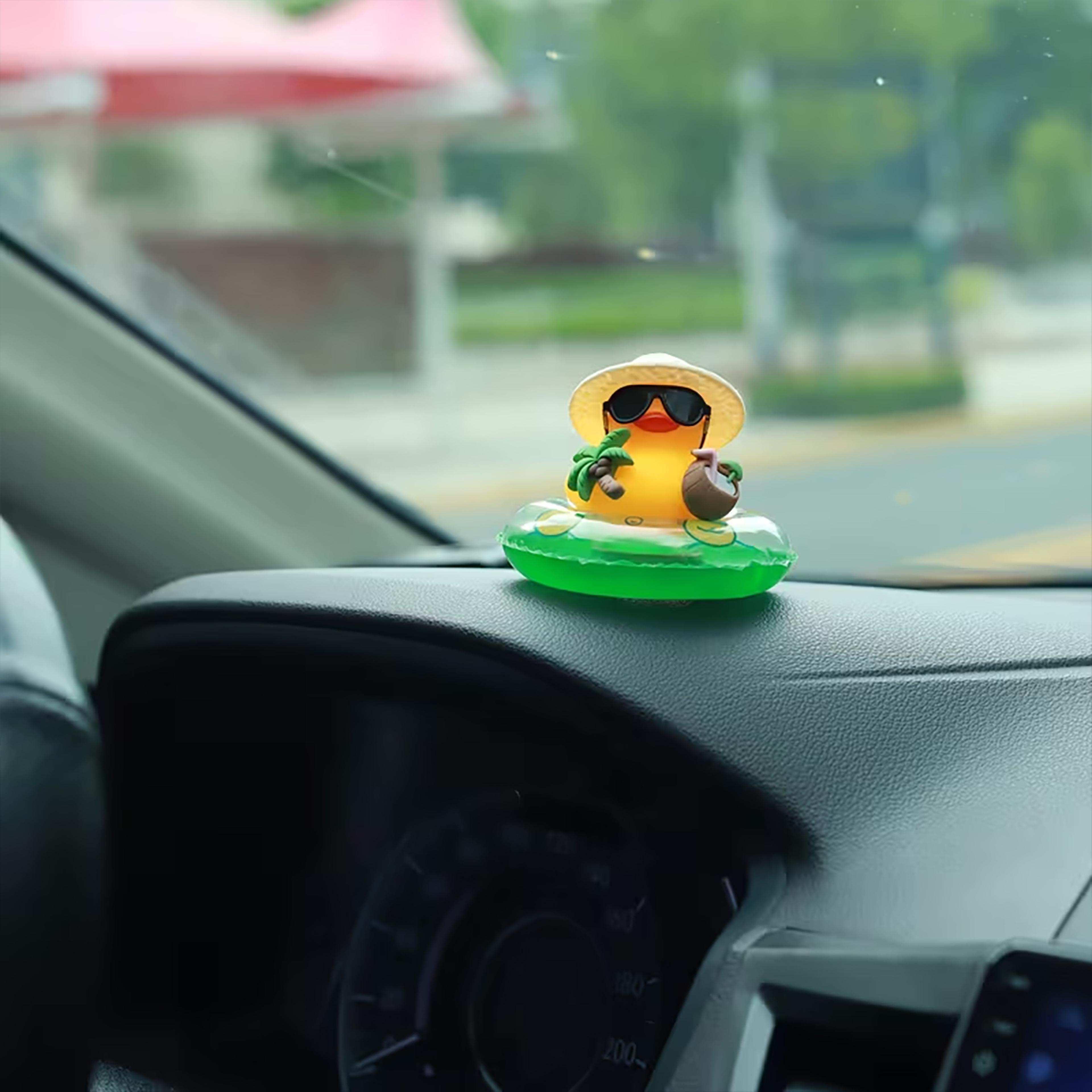 summer duck cart decoration cute coconut tree mini ornament fun gift for car desk and party decor