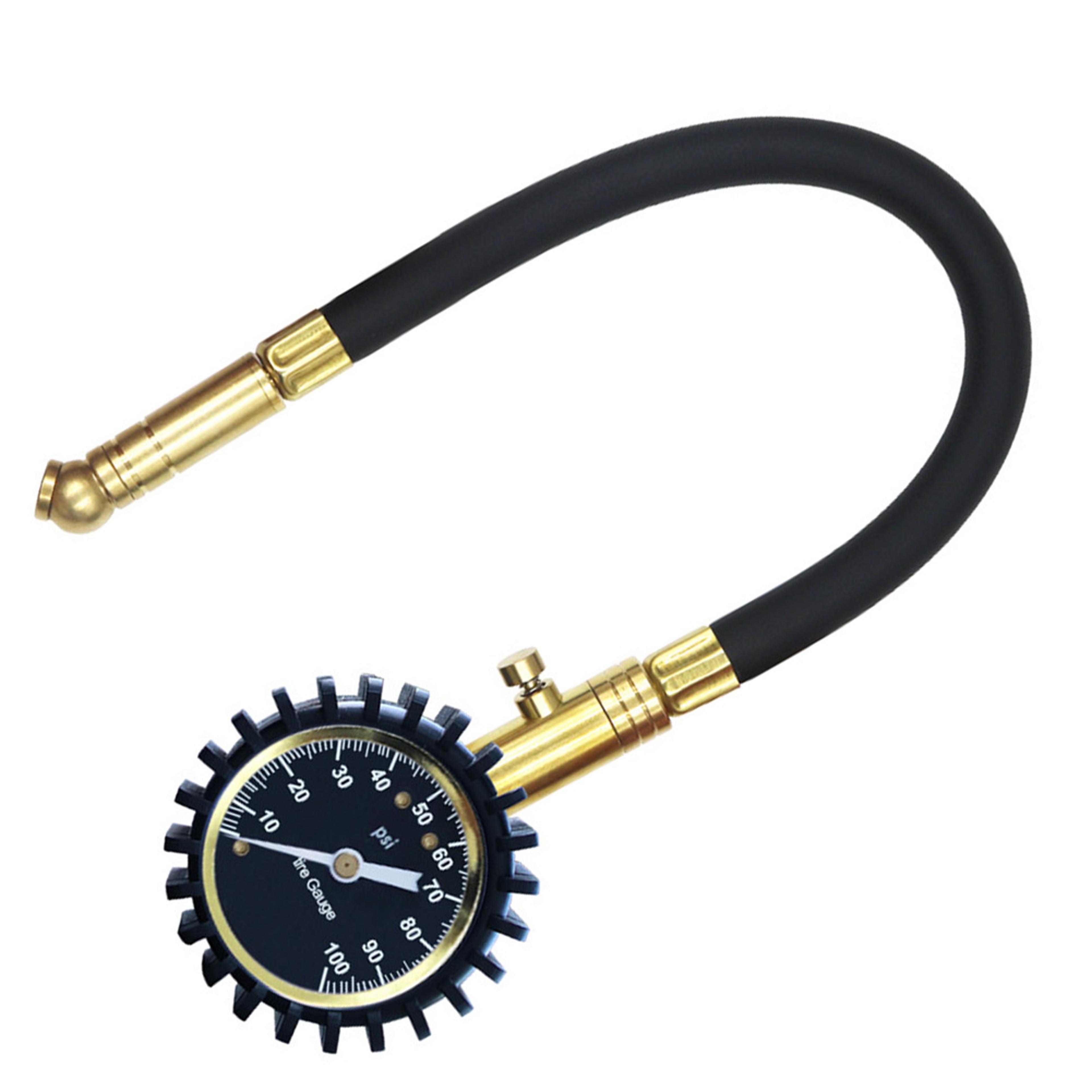 portable car tire pressure gauge psi with flexible hose for accurate air checks