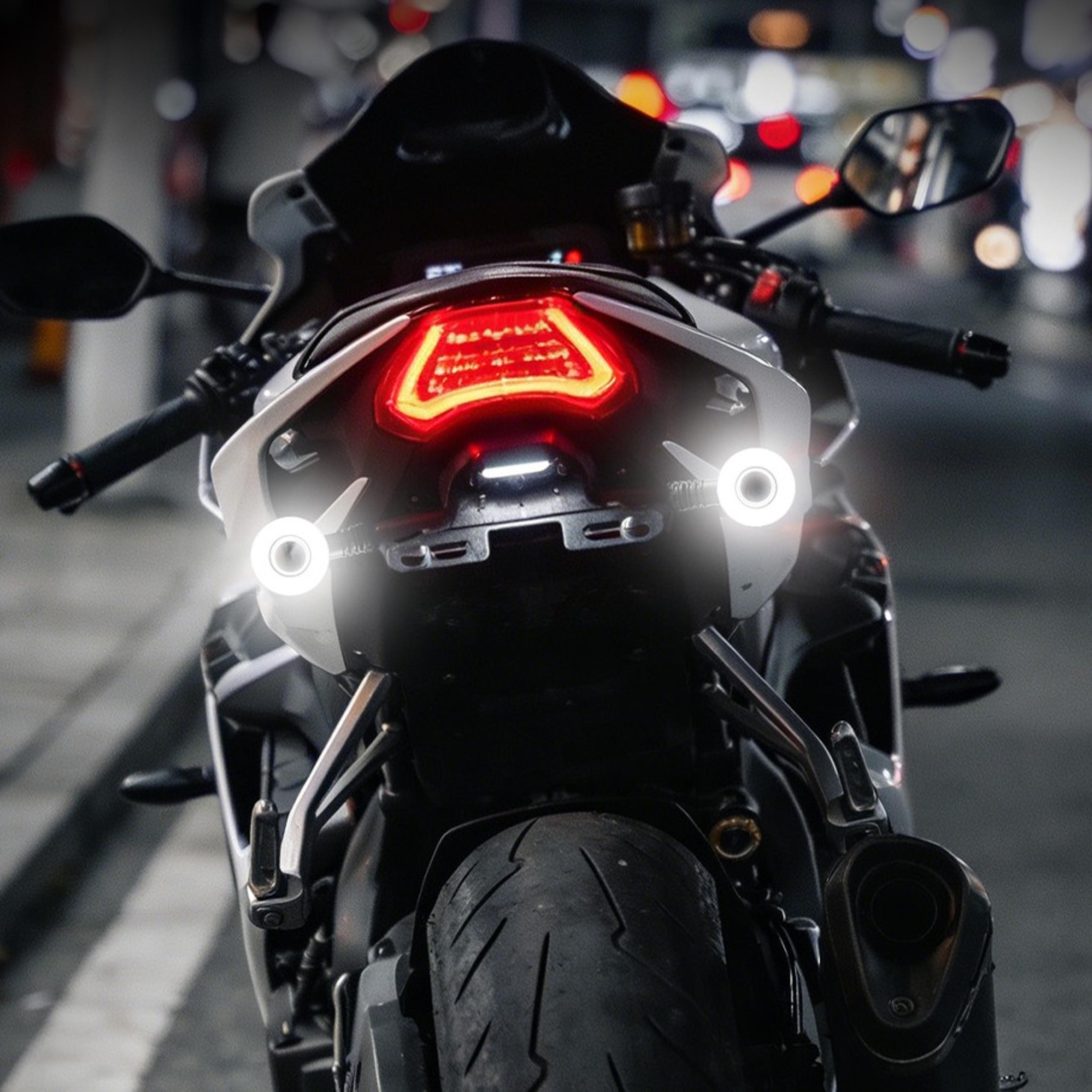 motorcycle led turn signals round amber white running lights