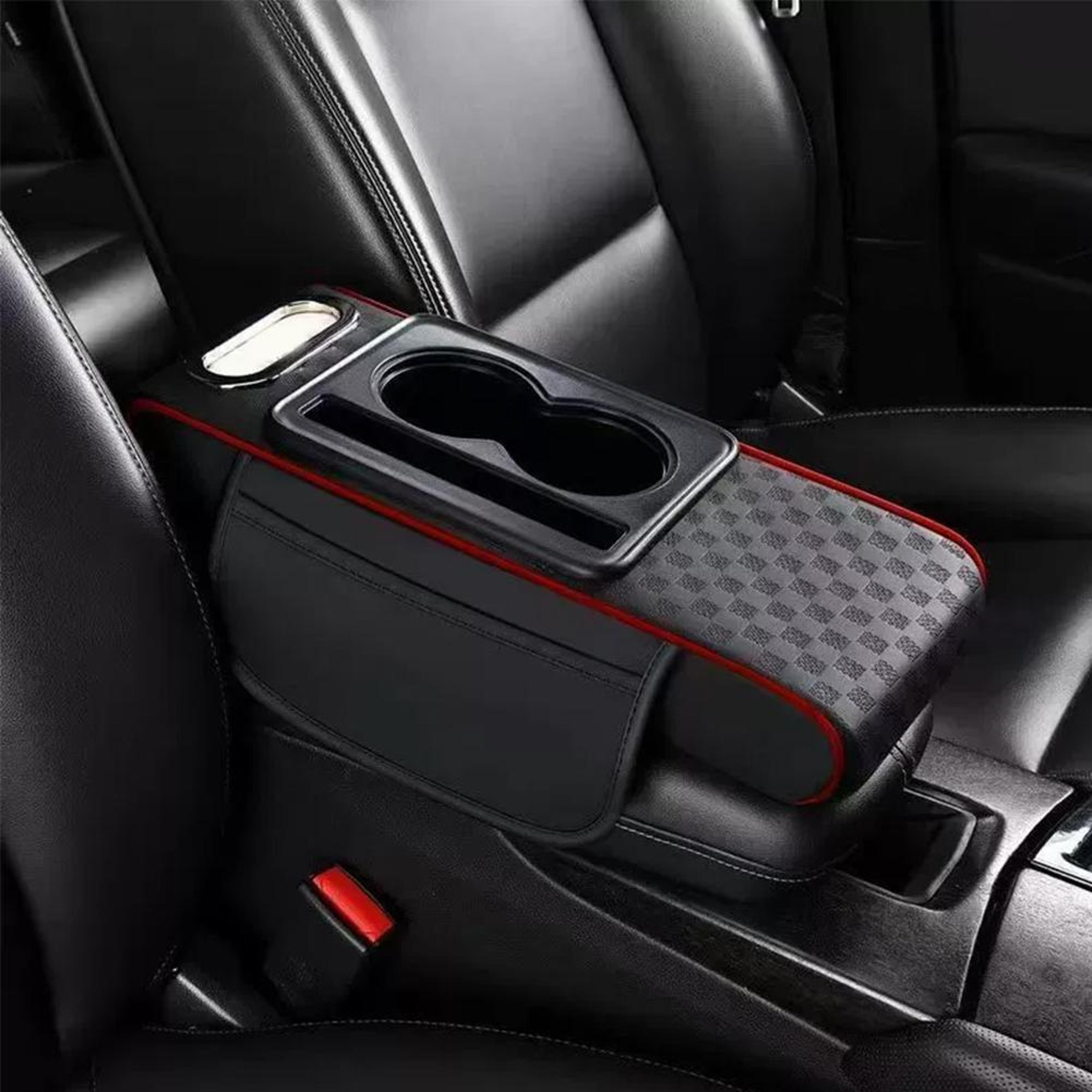 car center console organizer armrest cushion with cup holder storage pad