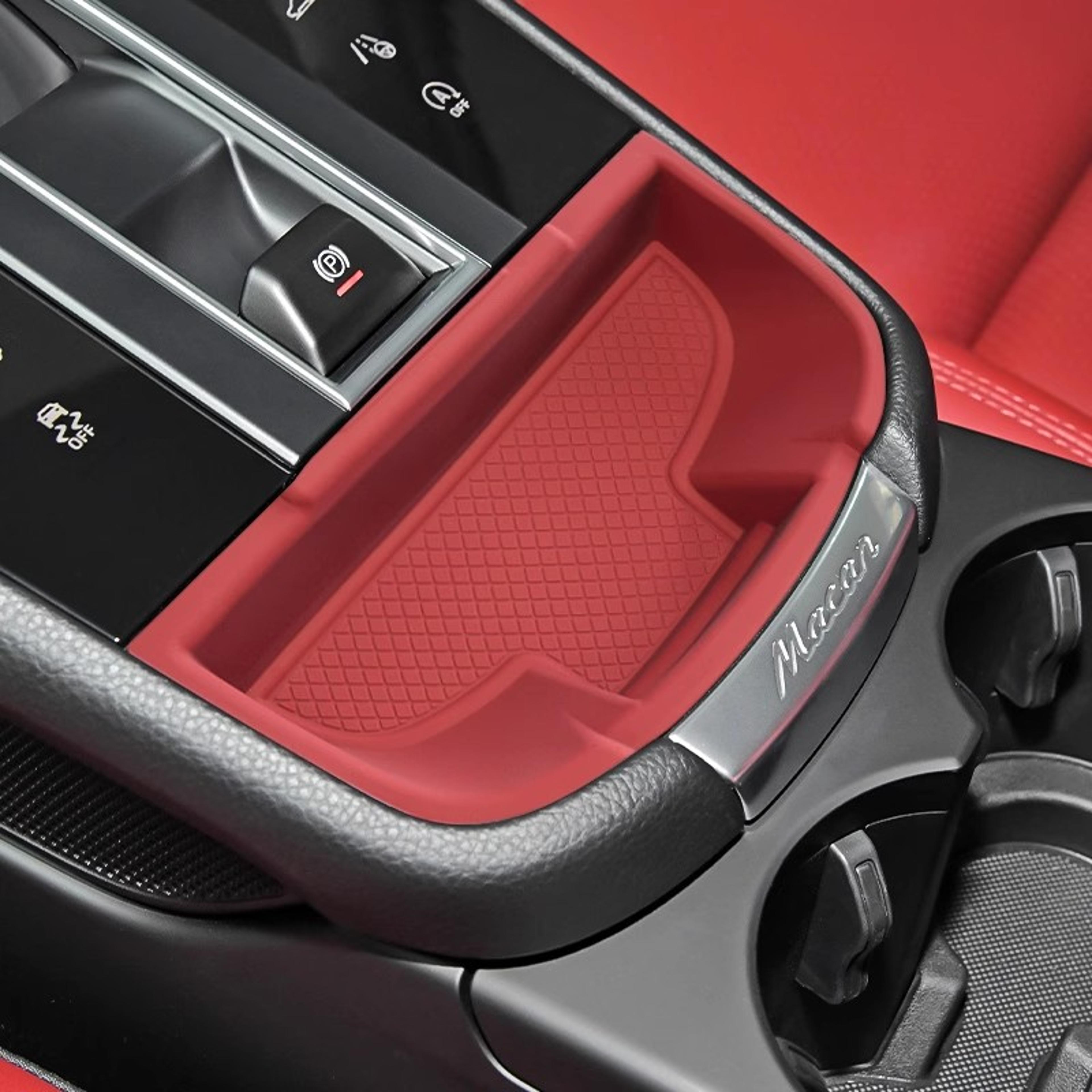 porsche macan waterproof console organizer and cup holder insert