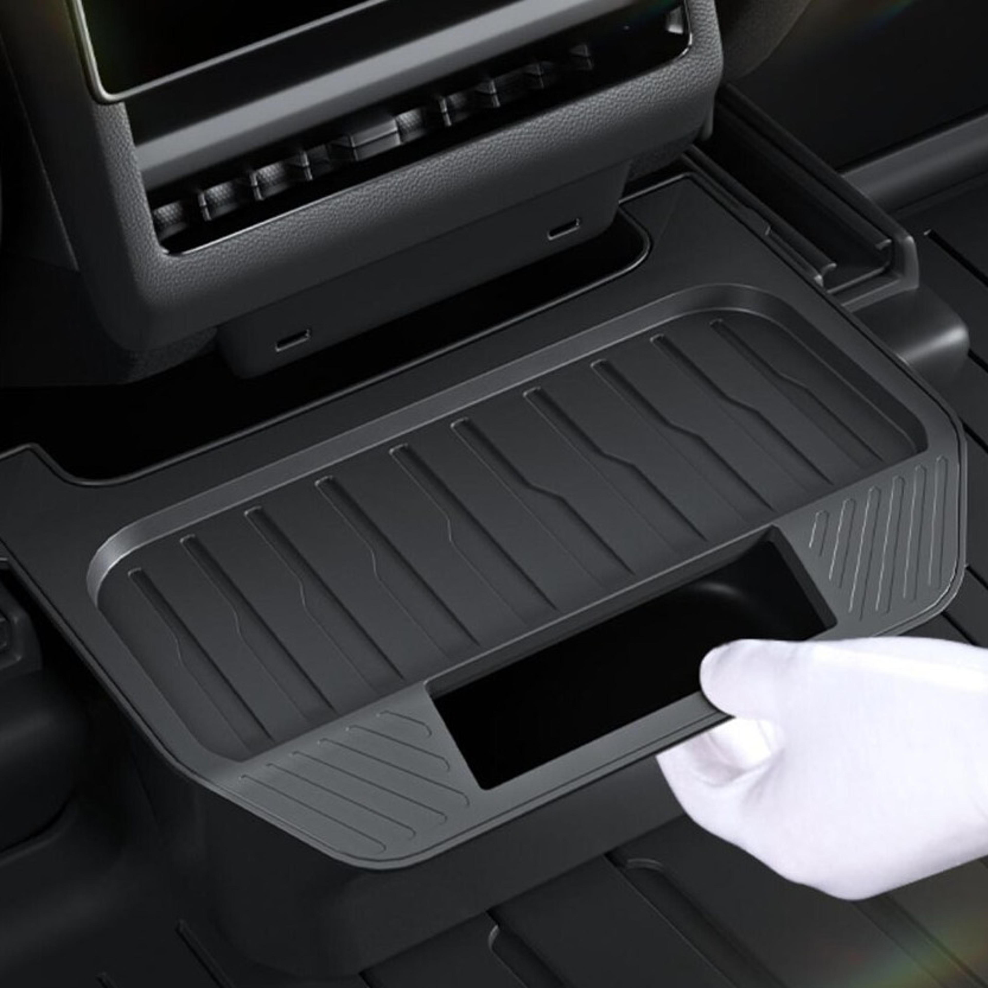 rear console organizer and backseat trash bin