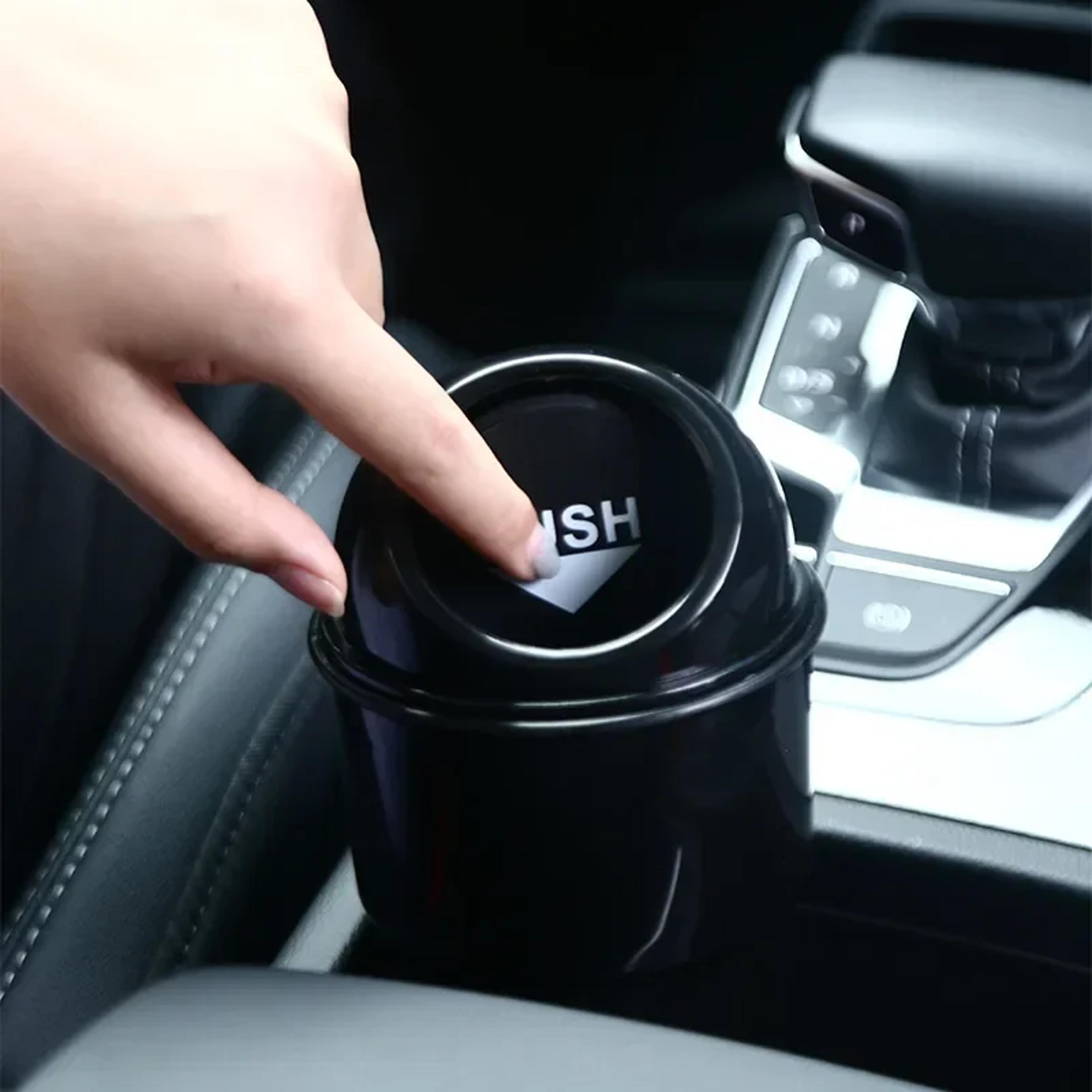 compact leakproof car trash can with lid for cup holders