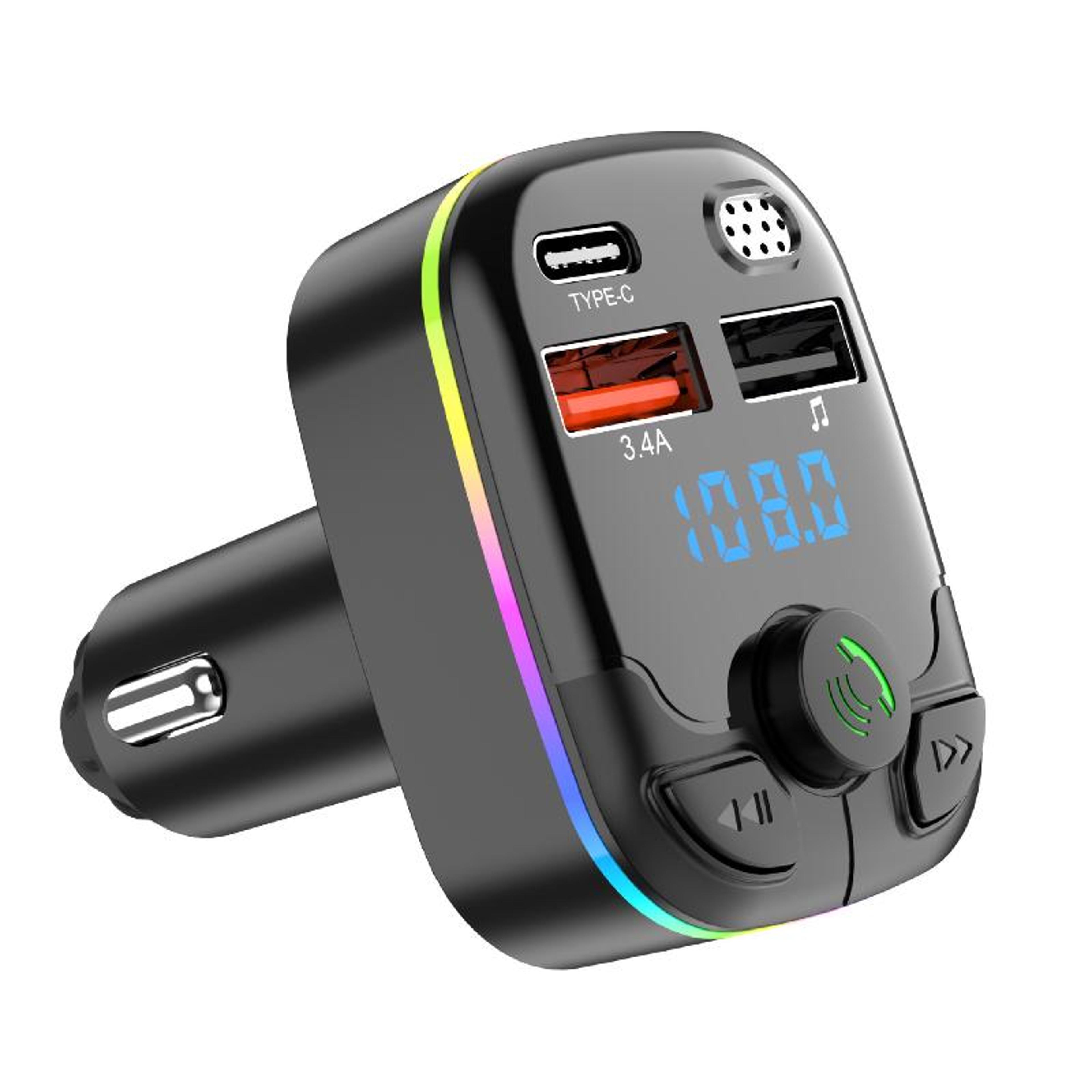 drivesync bluetooth fm transmitter and type c car charger